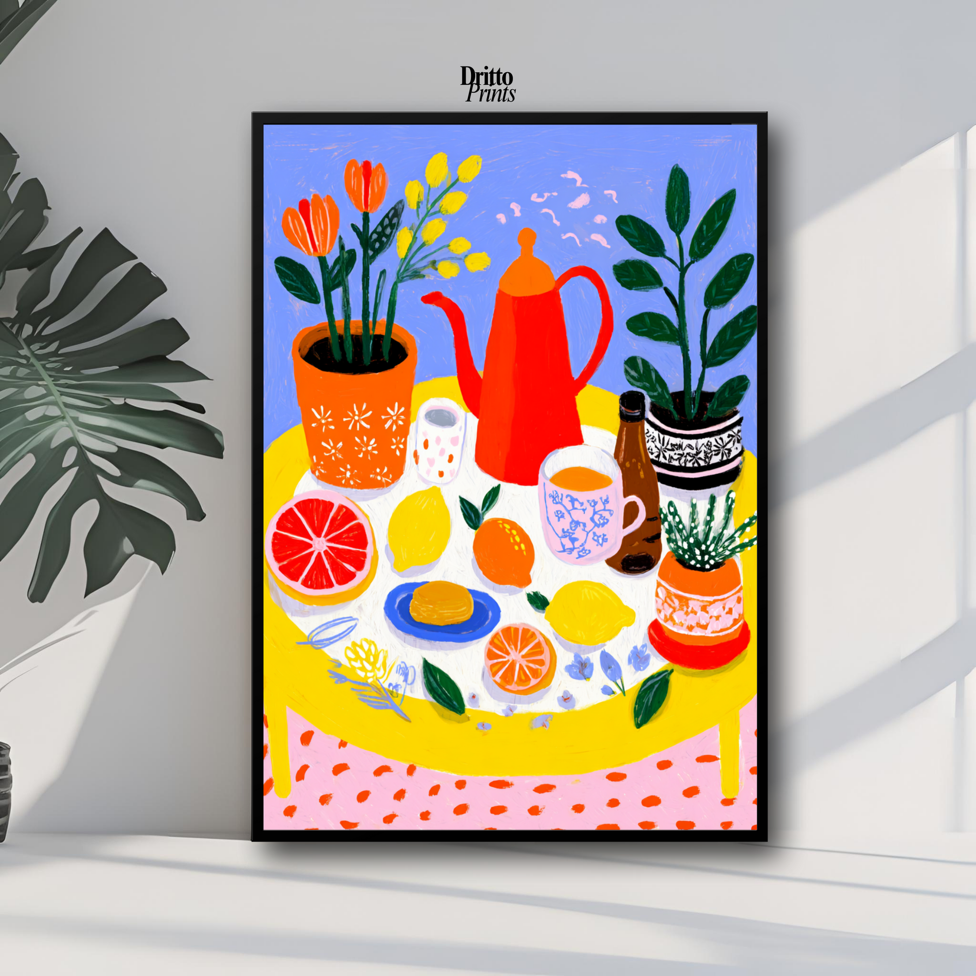 (FD44) Dacha Morning Table - Framed matte paper poster
