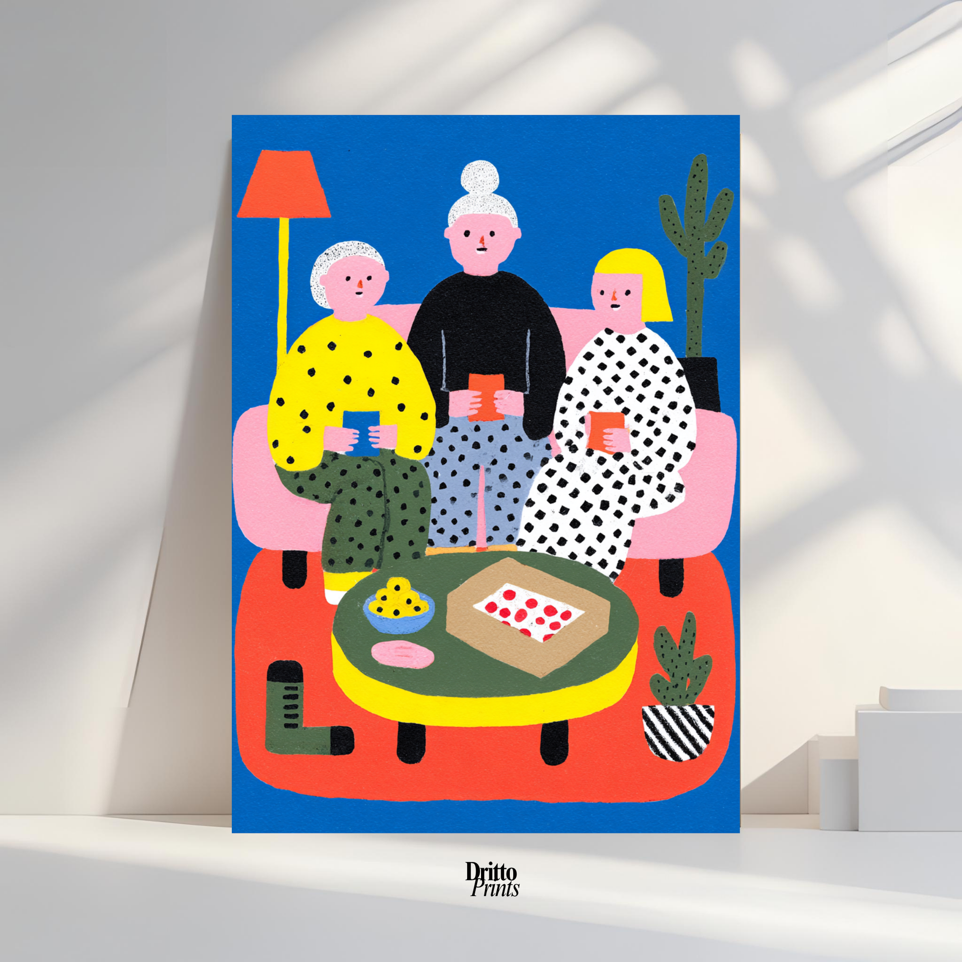 (PD36) Retro Sleepover – Pizza, Batman & 80s Living Room Poster