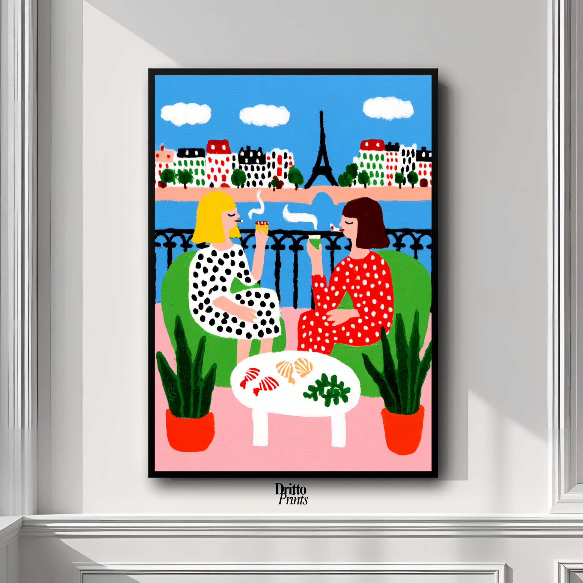 (FD36) Balcony Moments in Paris – Matisse Style Framed Matte Paper Poster