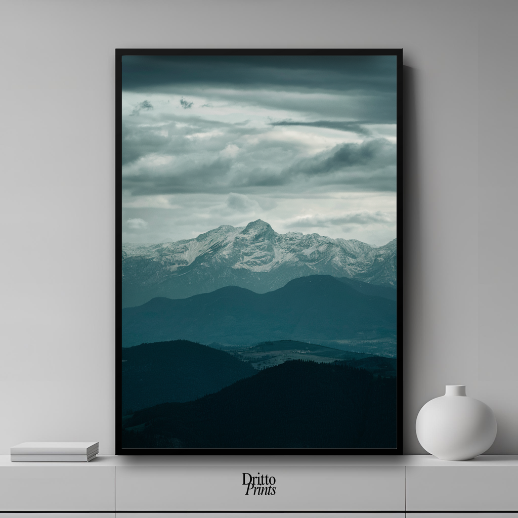 (FD24) Veil of Mountains - Framed matte paper poster