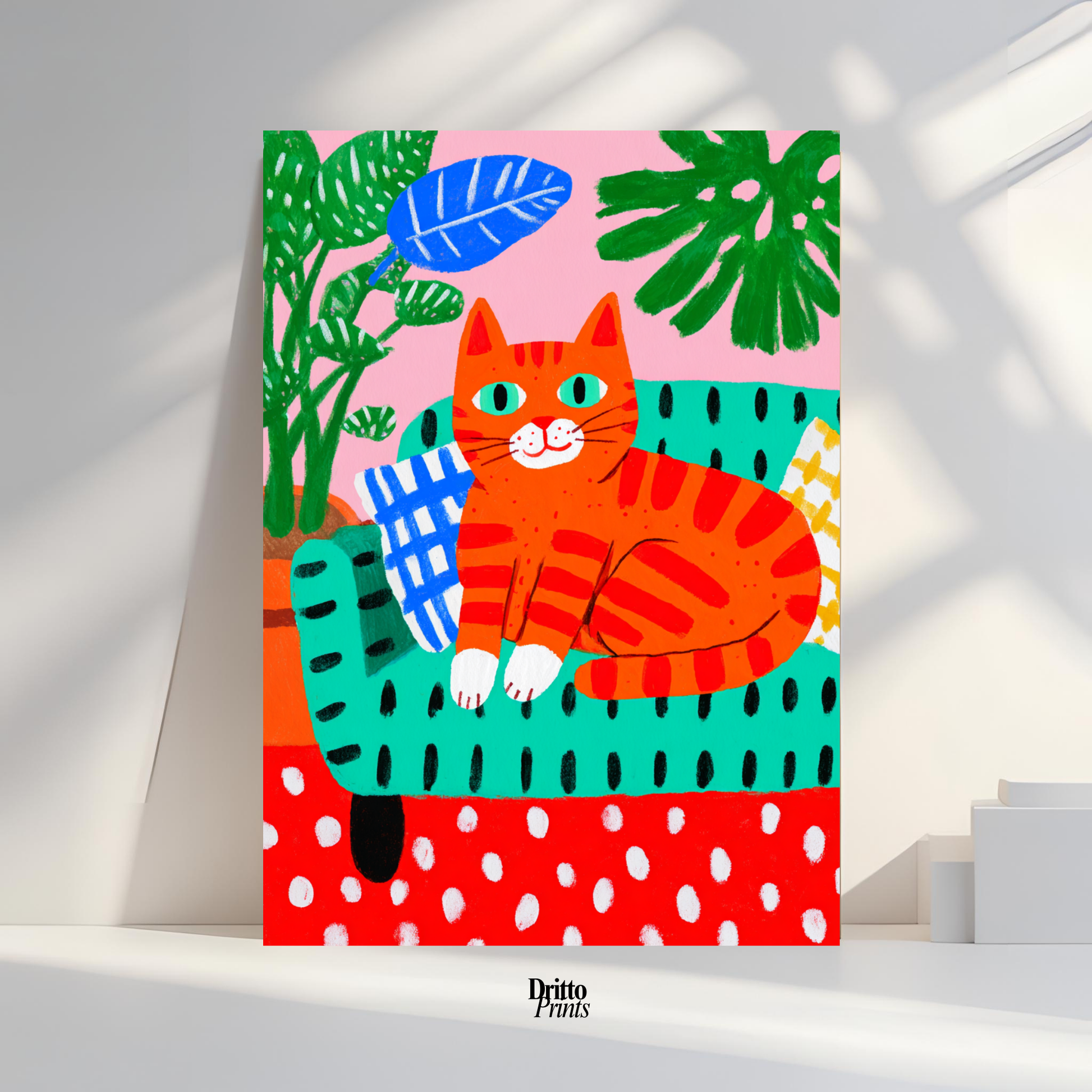 (PD39) Silly Orange Cat Caught in the Act - Poster