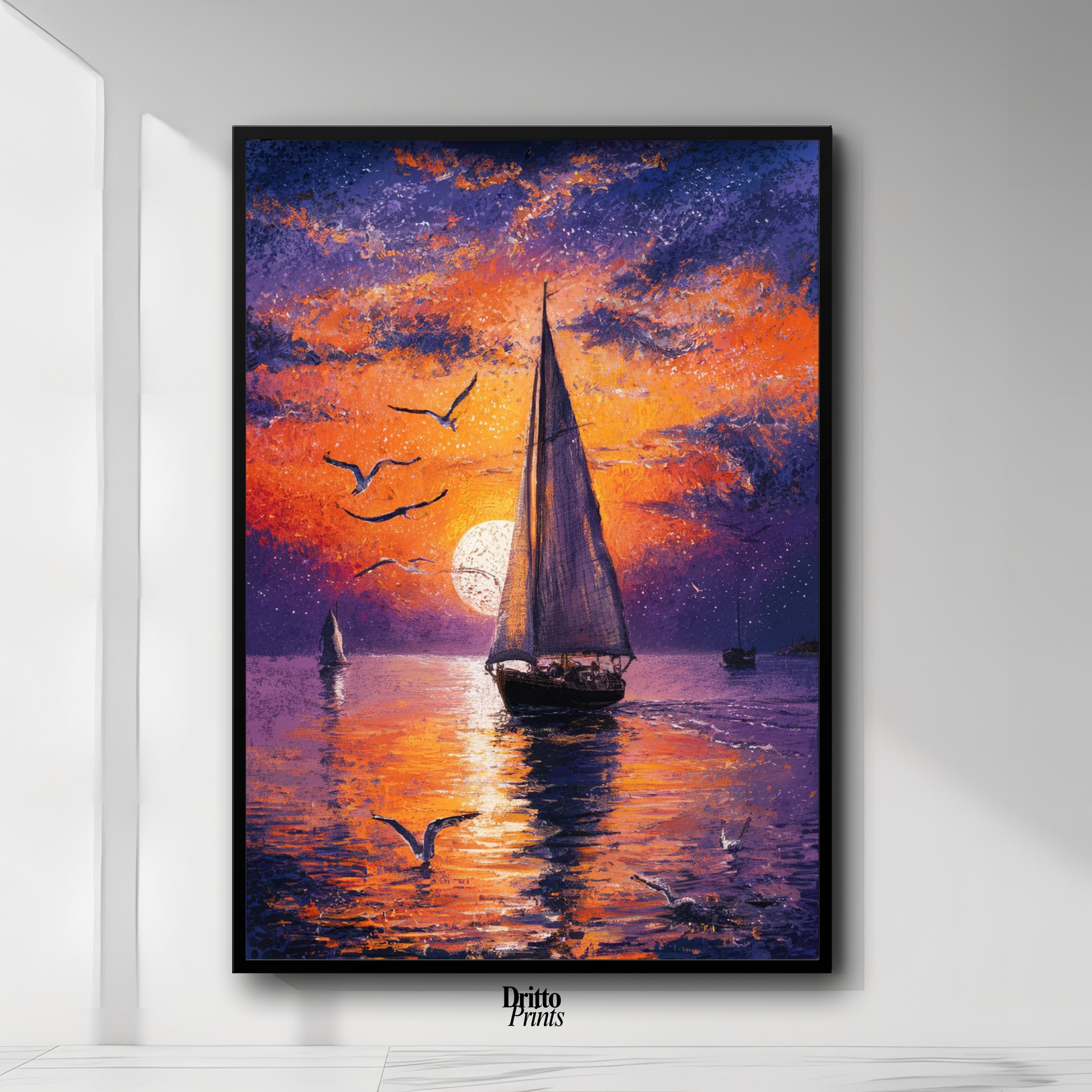 (FD31) When the Sea Glows - Framed matte paper poster