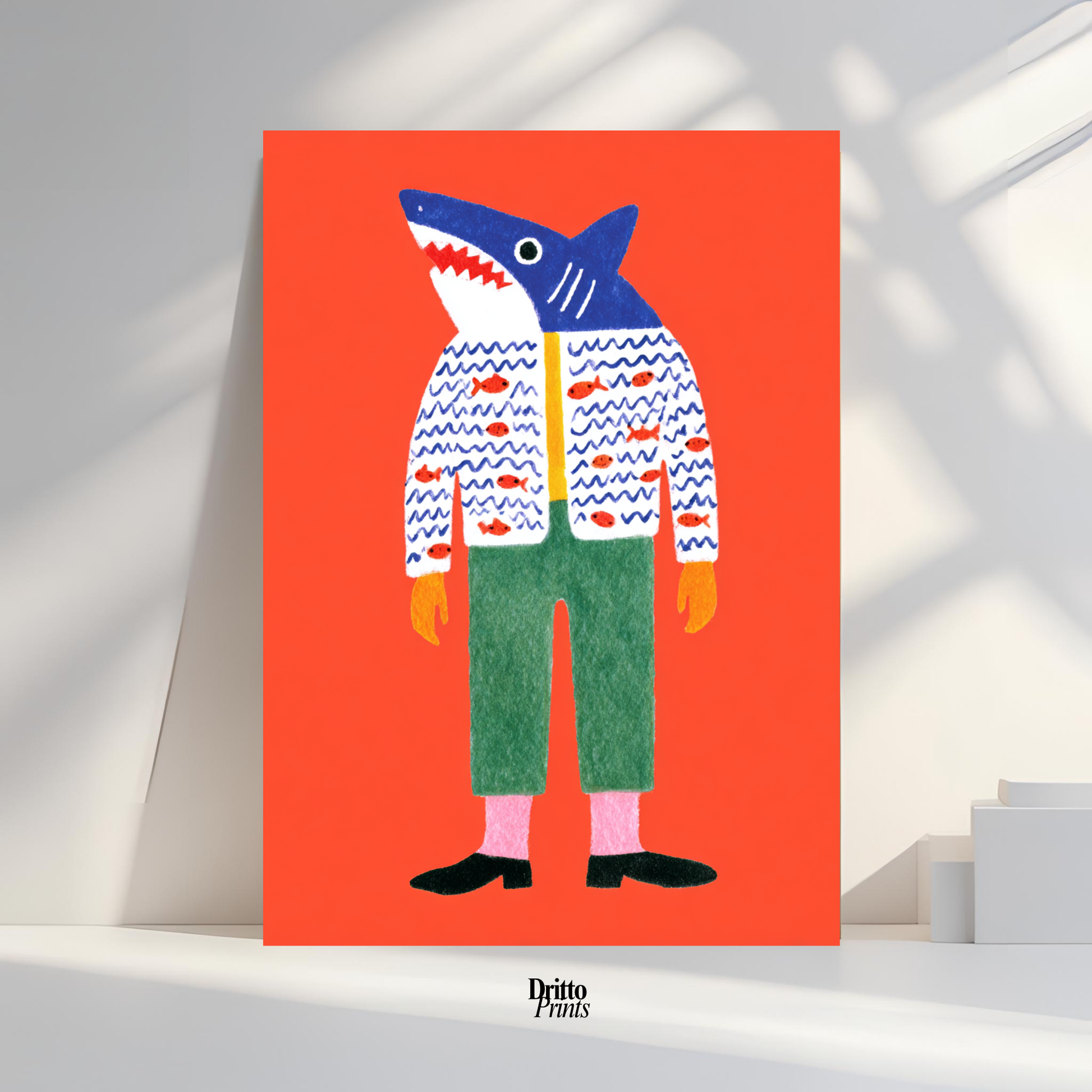 (PD33) Cyber Predator – High-Tech Shark Mask Poster