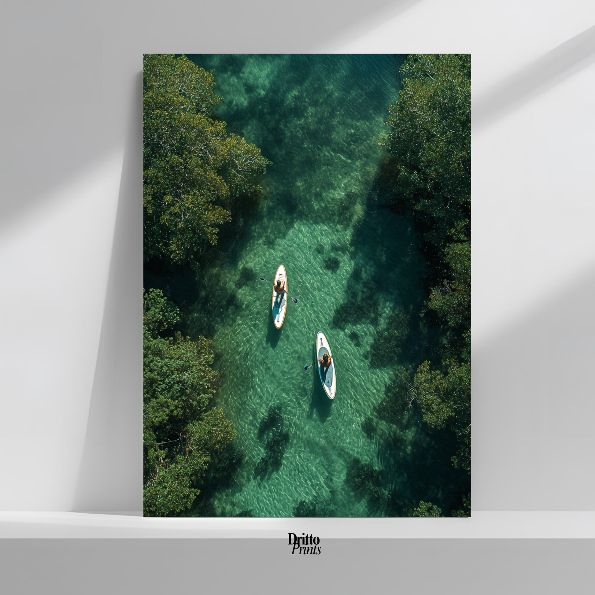 (PD25) Paddleboard Serenity – Florida from Above Poster