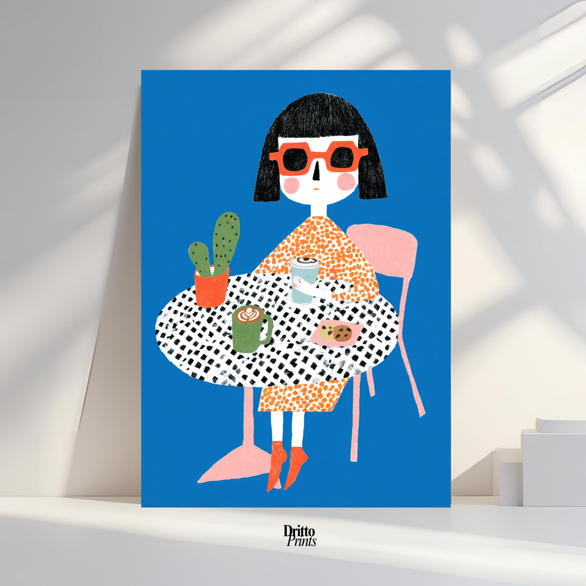 (PD42) Woman At Cafe - Poster