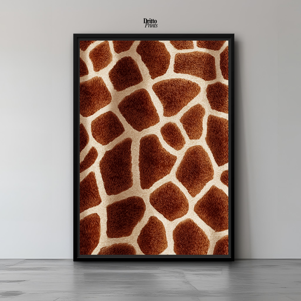 (CF7) Giraffe Stripes Skin Pattern - Framed canvas