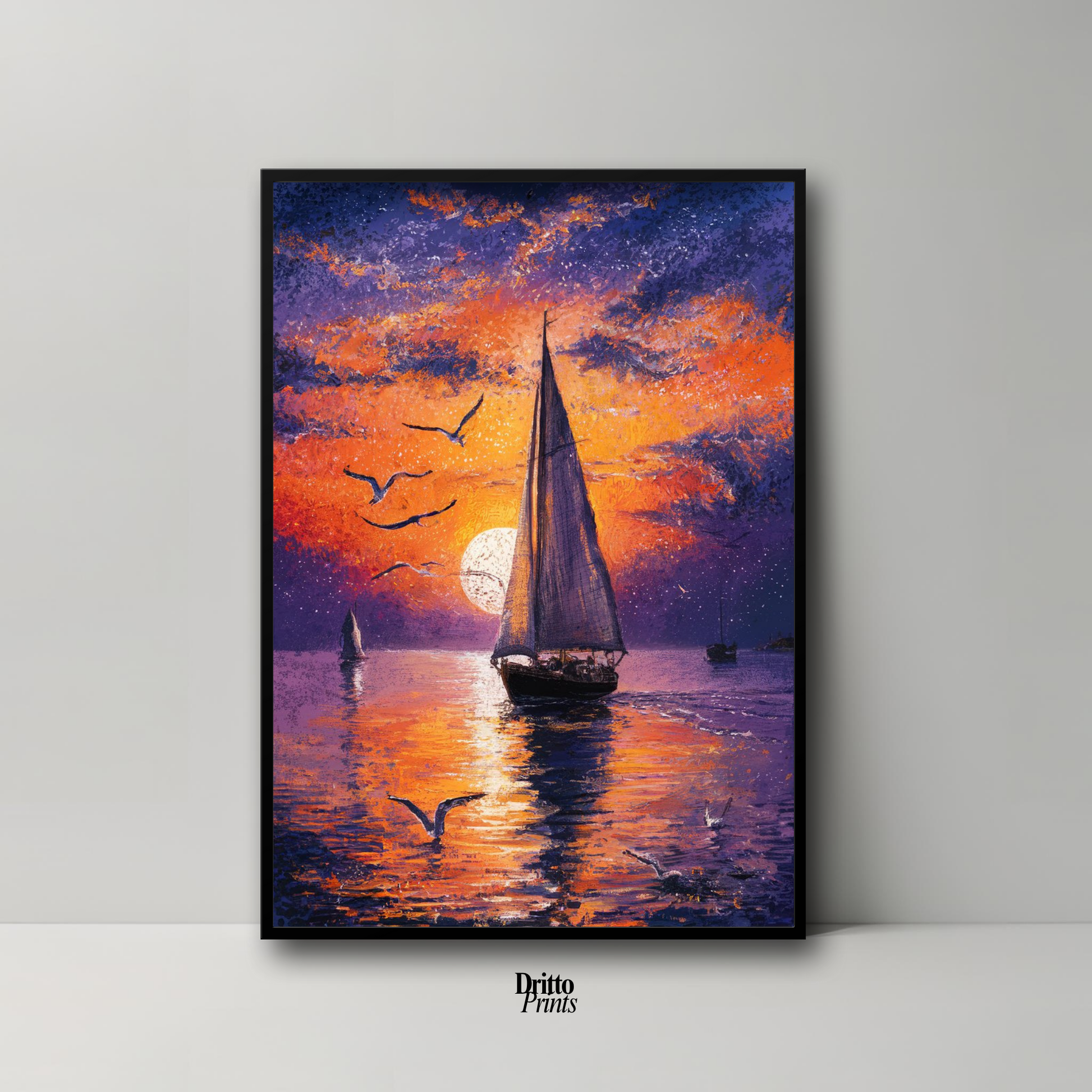 (FD31) When the Sea Glows - Framed matte paper poster