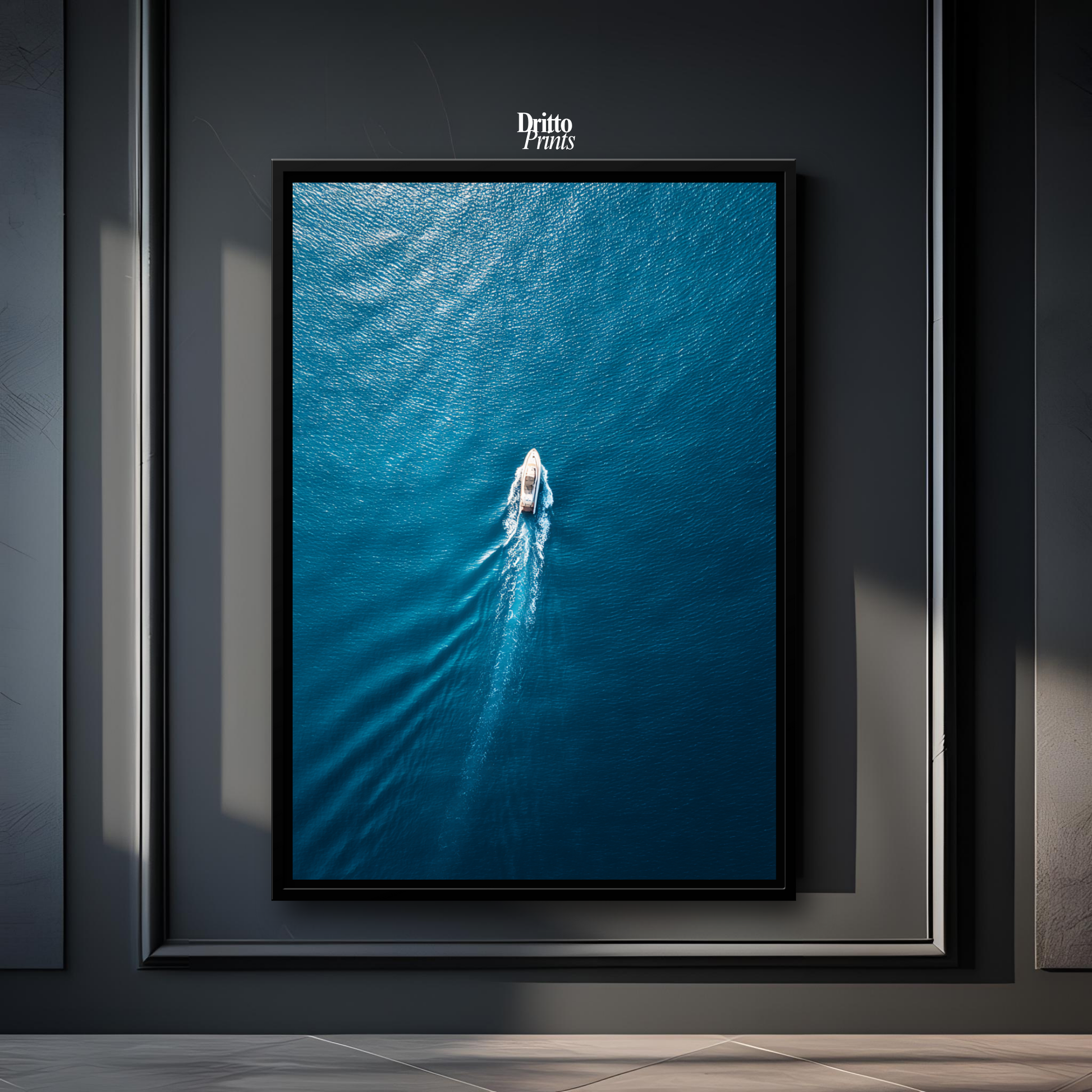 (CF6) Morning Drift Over Blue - Framed canvas