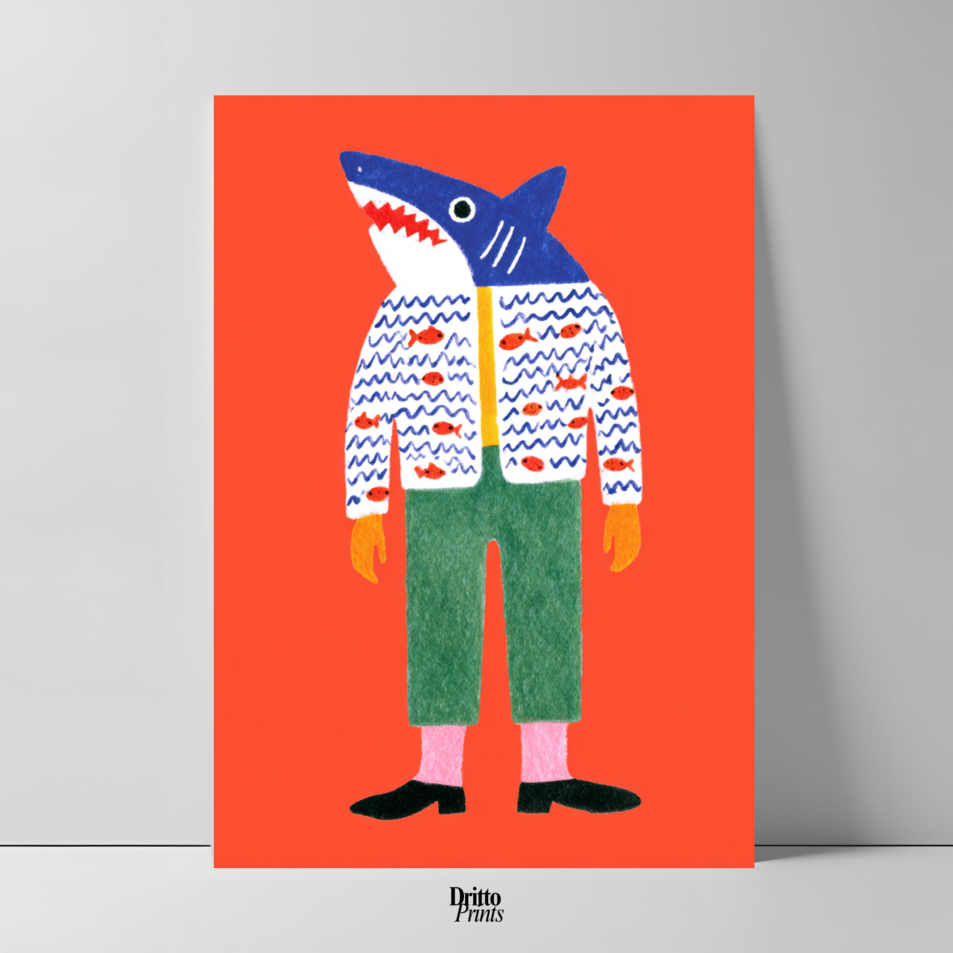 (PD33) Cyber Predator – High-Tech Shark Mask Poster
