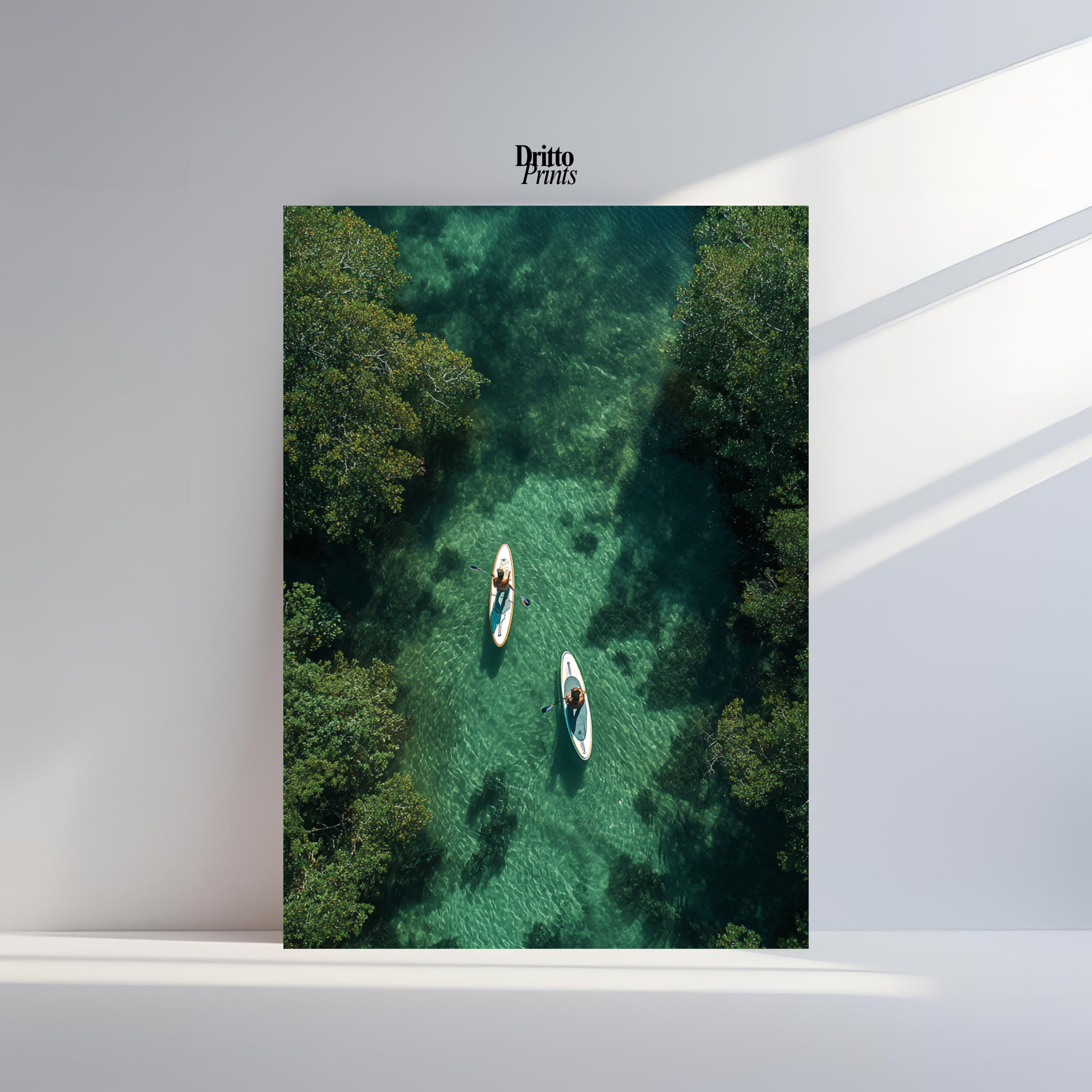 (PD25) Paddleboard Serenity – Florida from Above Poster