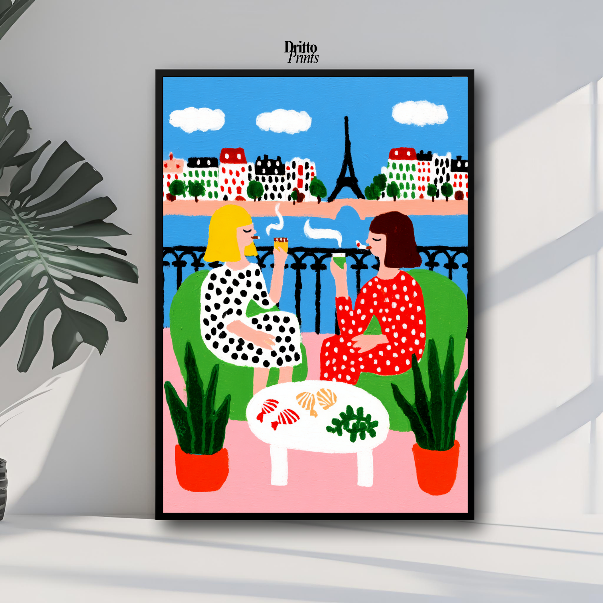 (FD36) Balcony Moments in Paris – Matisse Style Framed Matte Paper Poster