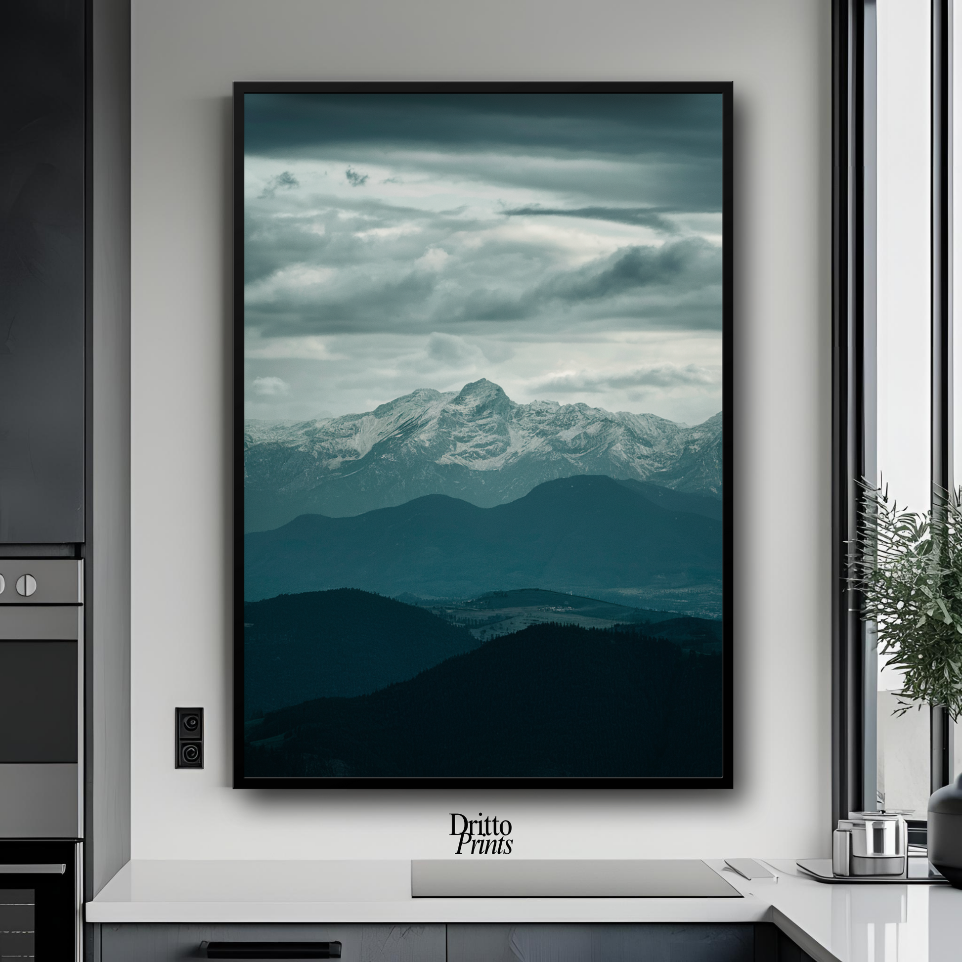 (FD24) Veil of Mountains - Framed matte paper poster