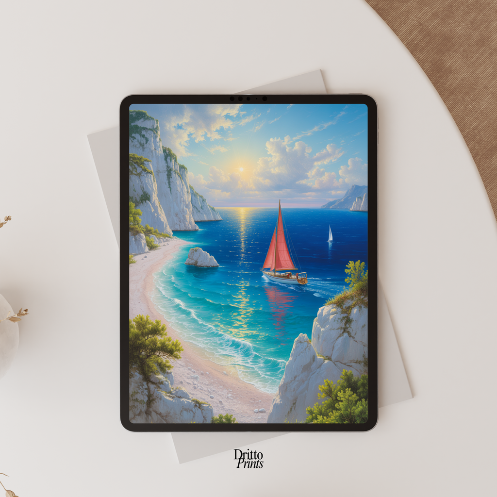 (FD10) Mediterranean Light - Framed matte paper poster