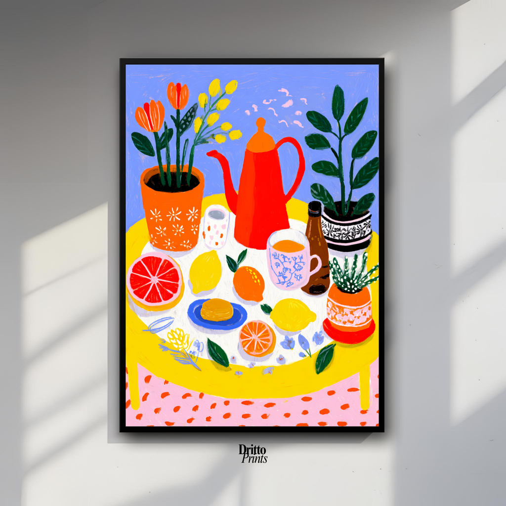 (FD44) Dacha Morning Table - Framed matte paper poster