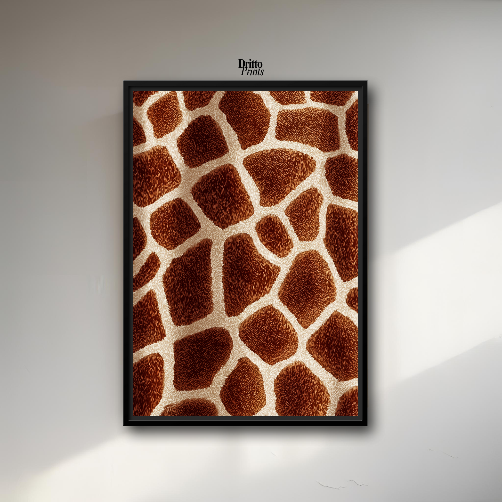 (CF7) Giraffe Stripes Skin Pattern - Framed canvas