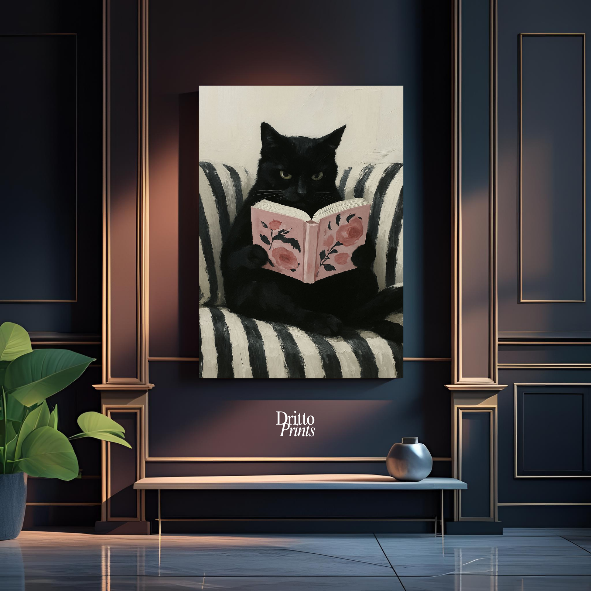 (PD4) The Cat Who Read in Stripes - Poster