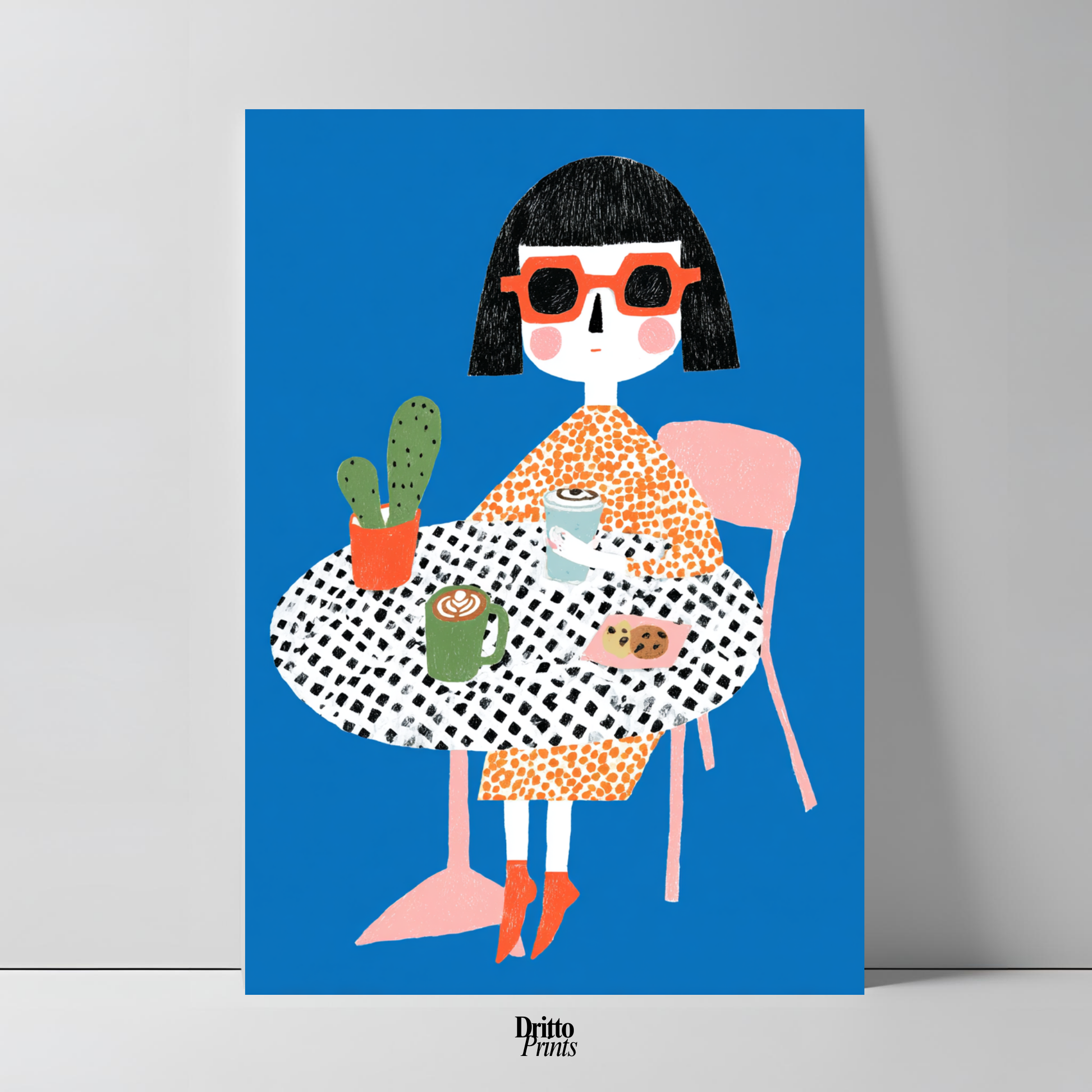 (PD42) Woman At Cafe - Poster