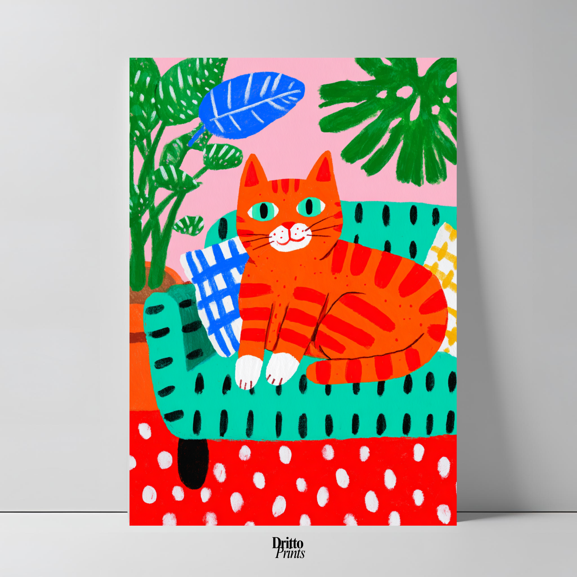 (PD39) Silly Orange Cat Caught in the Act - Poster