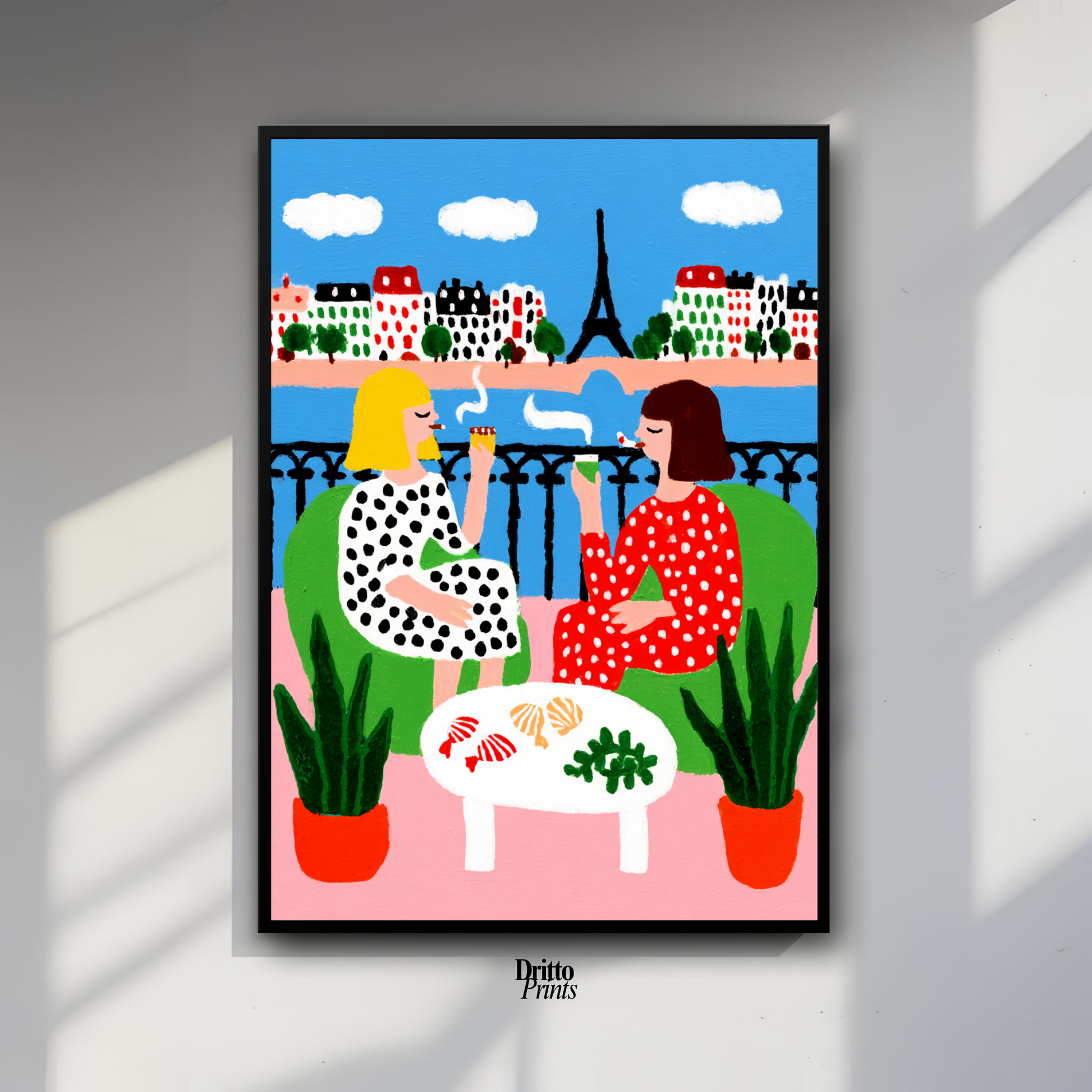(FD36) Balcony Moments in Paris – Matisse Style Framed Matte Paper Poster