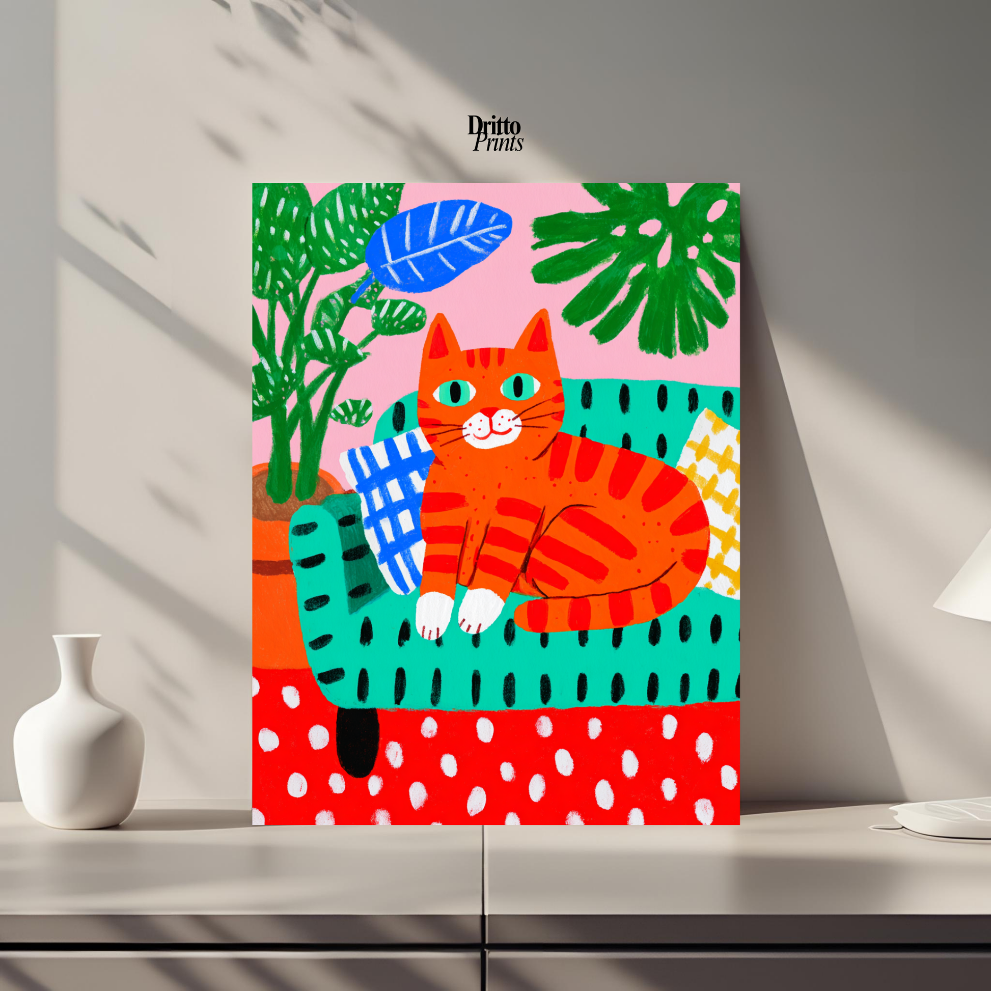 (PD39) Silly Orange Cat Caught in the Act - Poster