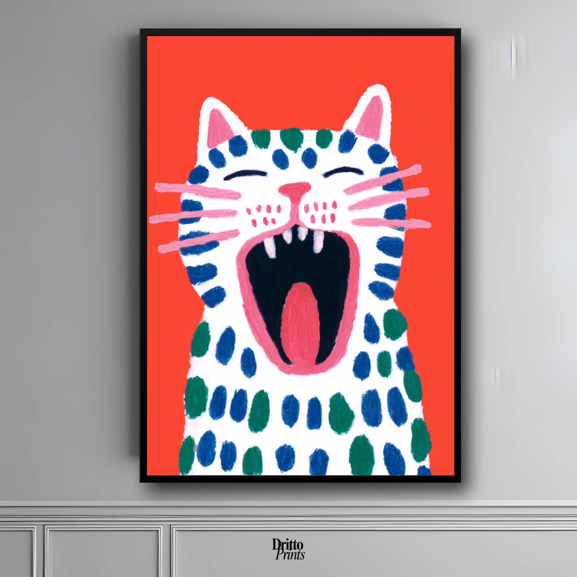 (FD48) The Screaming Paws - Framed matte paper poster