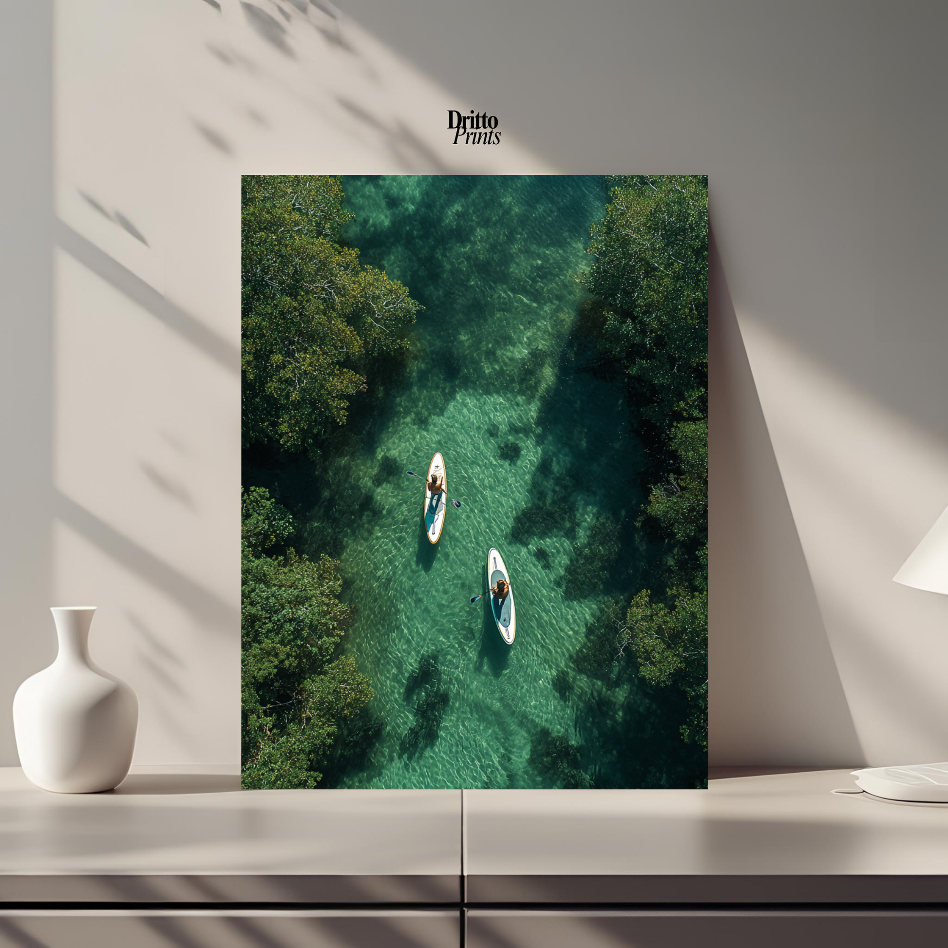(PD25) Paddleboard Serenity – Florida from Above Poster