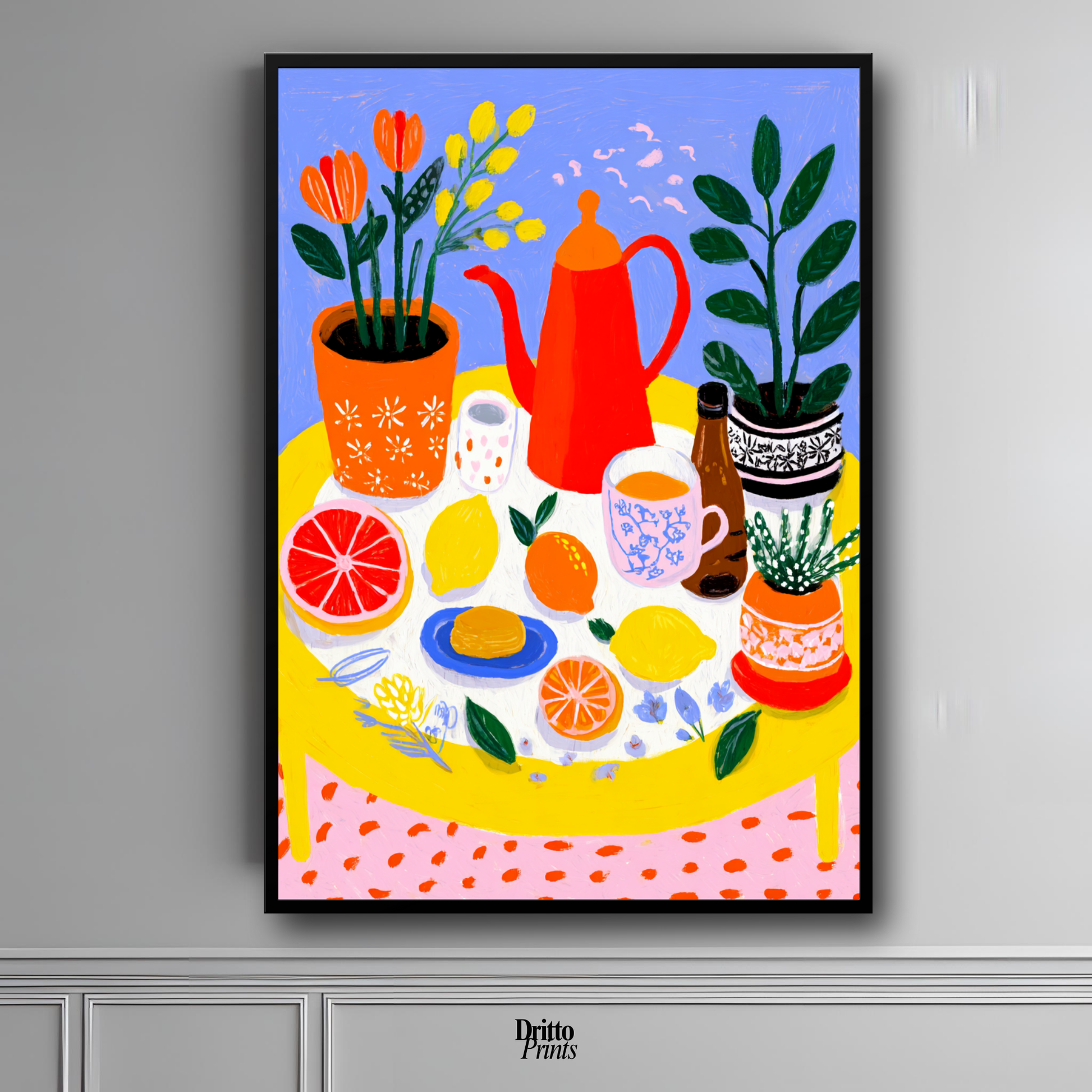 (FD44) Dacha Morning Table - Framed matte paper poster