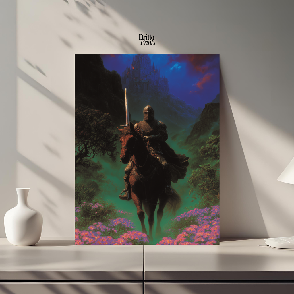 (PD24) Moonlit Bloom: The Knight Among Violets - Poster