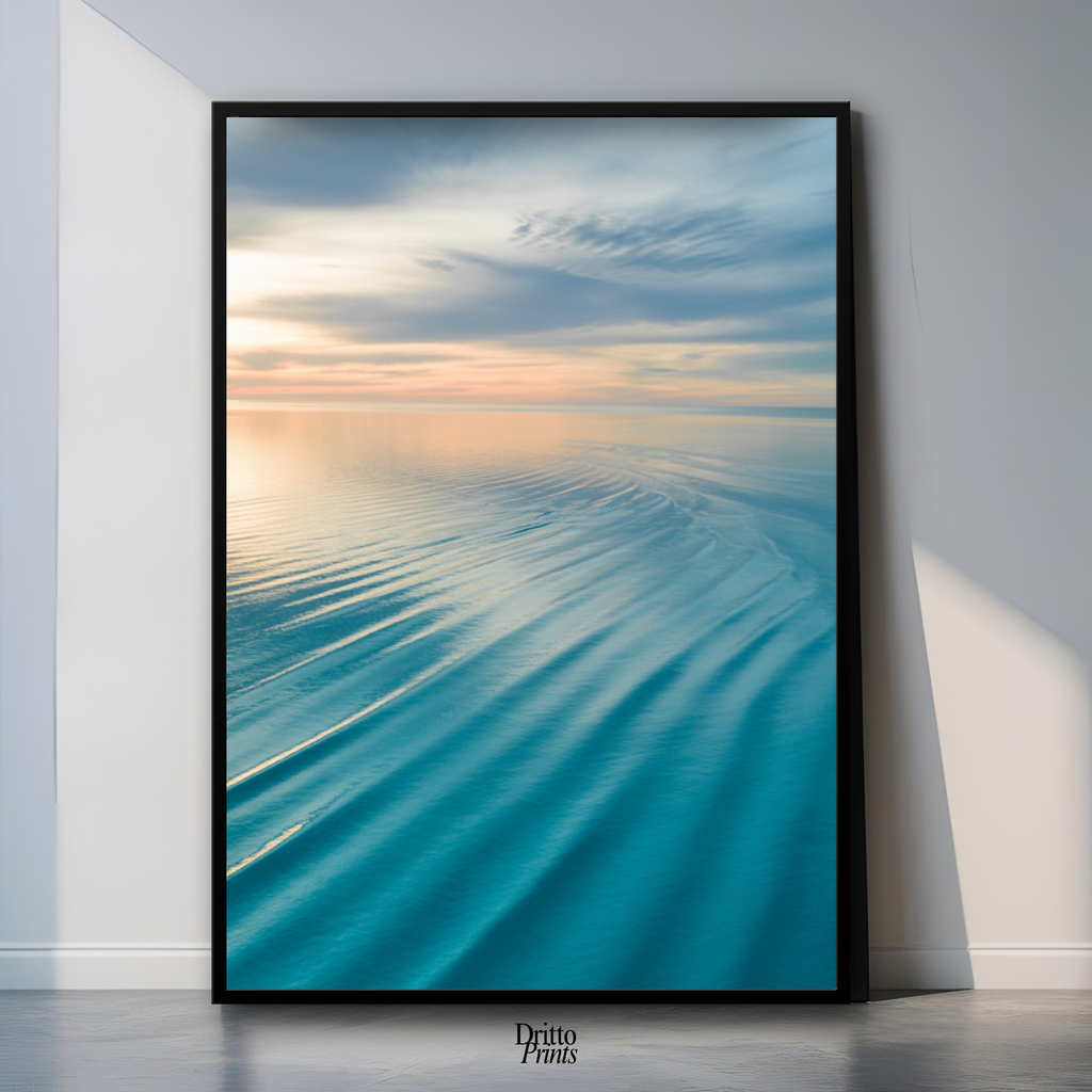 (FD16) Ocean in Pastel - Framed matte paper poster