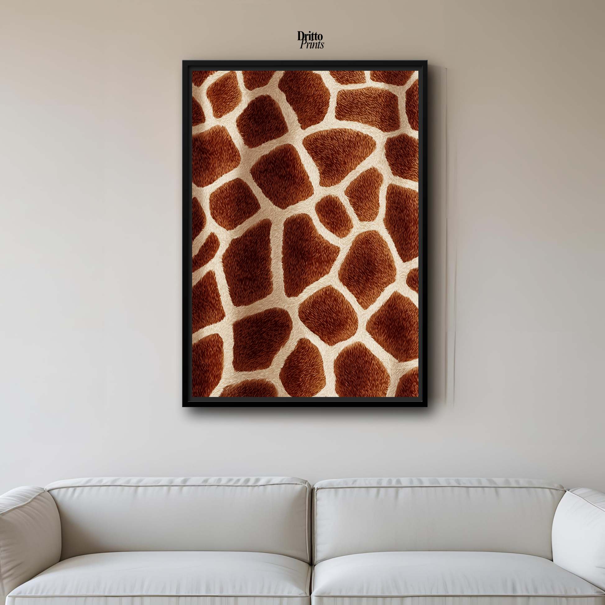 (CF7) Giraffe Stripes Skin Pattern - Framed canvas