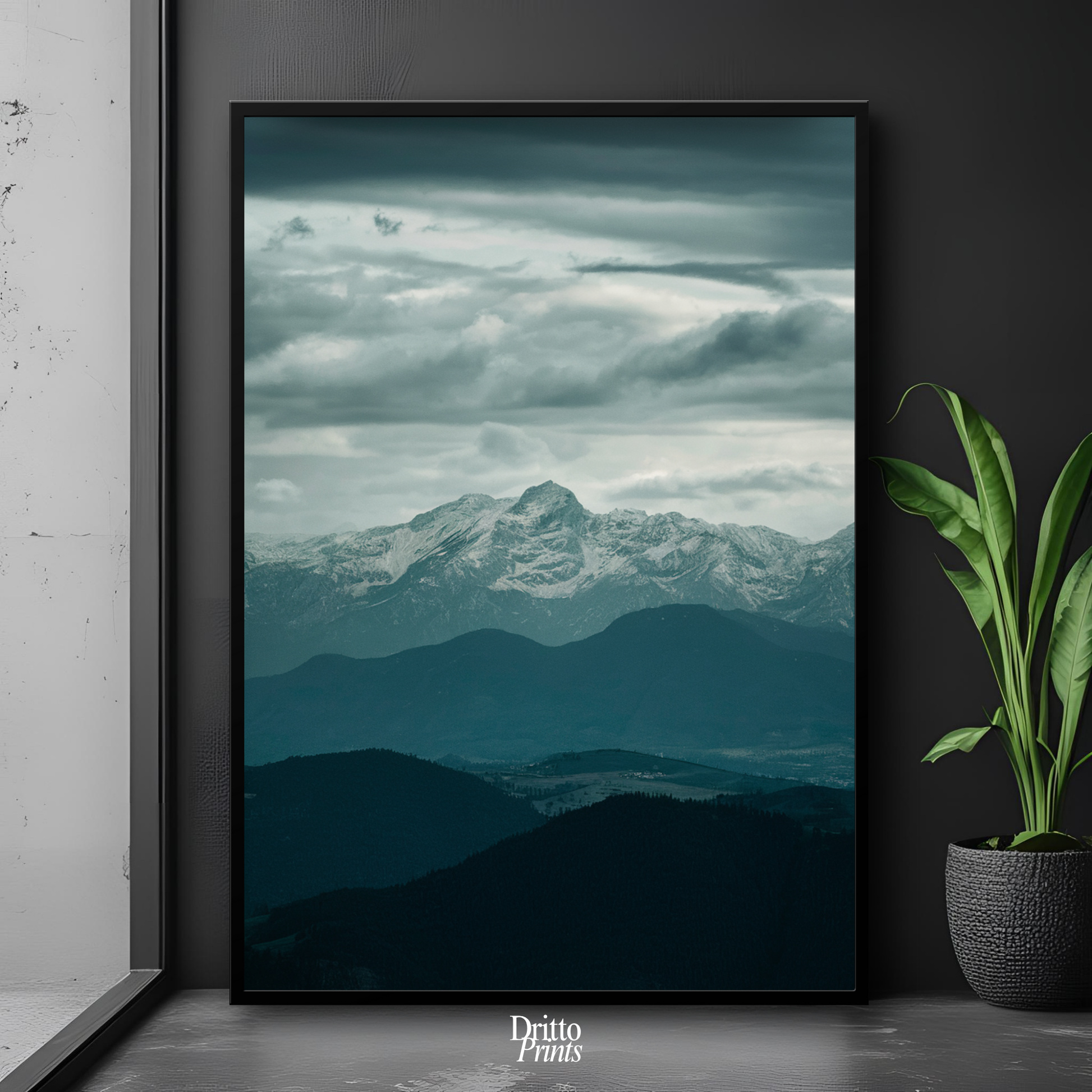 (FD24) Veil of Mountains - Framed matte paper poster