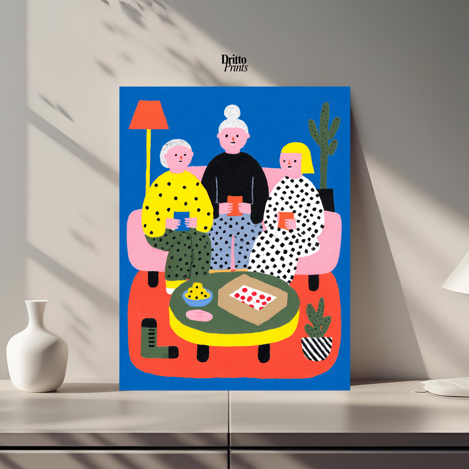 (PD36) Retro Sleepover – Pizza, Batman & 80s Living Room Poster
