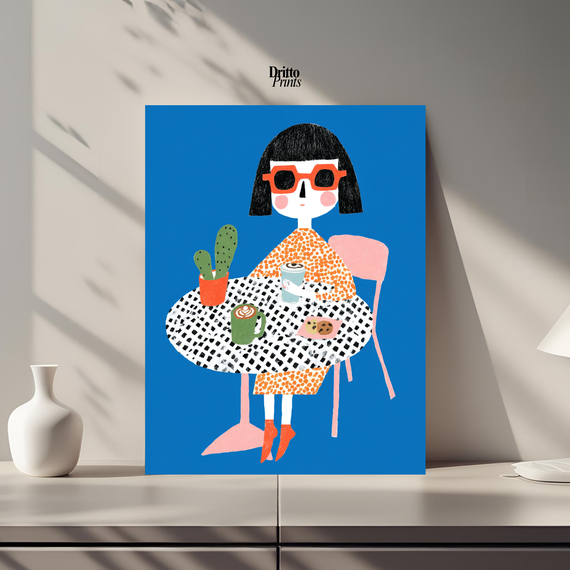 (PD42) Woman At Cafe - Poster