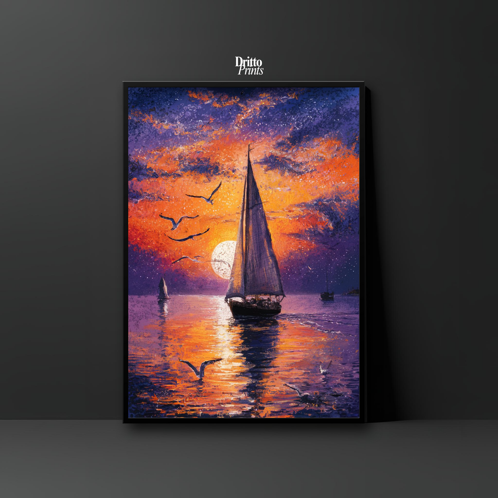 (FD31) When the Sea Glows - Framed matte paper poster