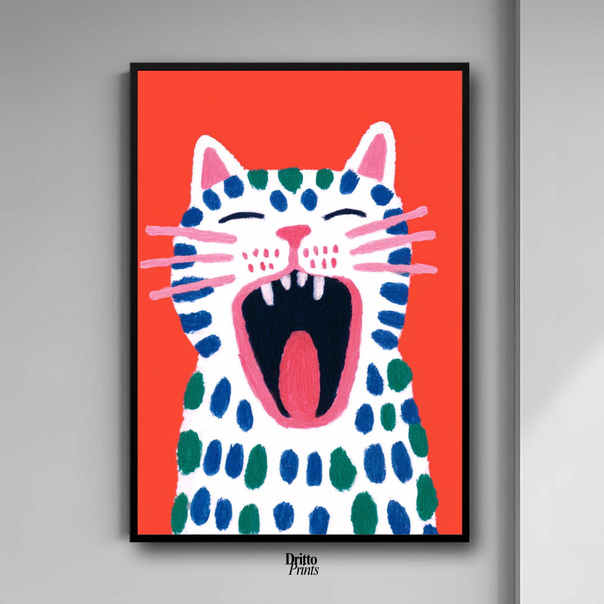 (FD48) The Screaming Paws - Framed matte paper poster