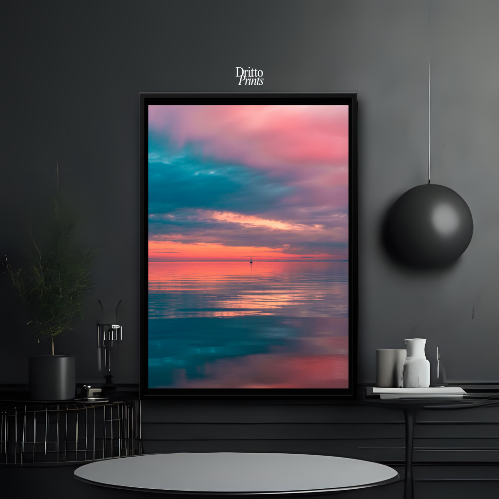 (CF4) Tranquil Neon Dawn - Framed canvas