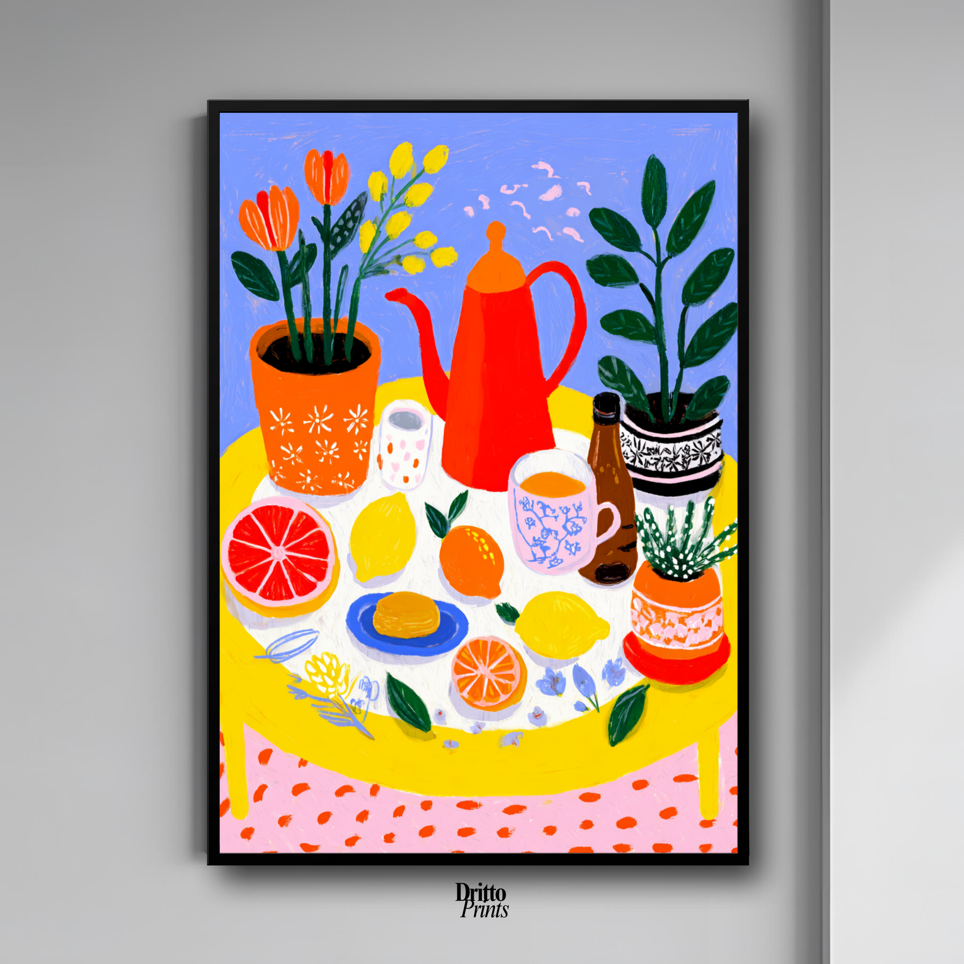 (FD44) Dacha Morning Table - Framed matte paper poster
