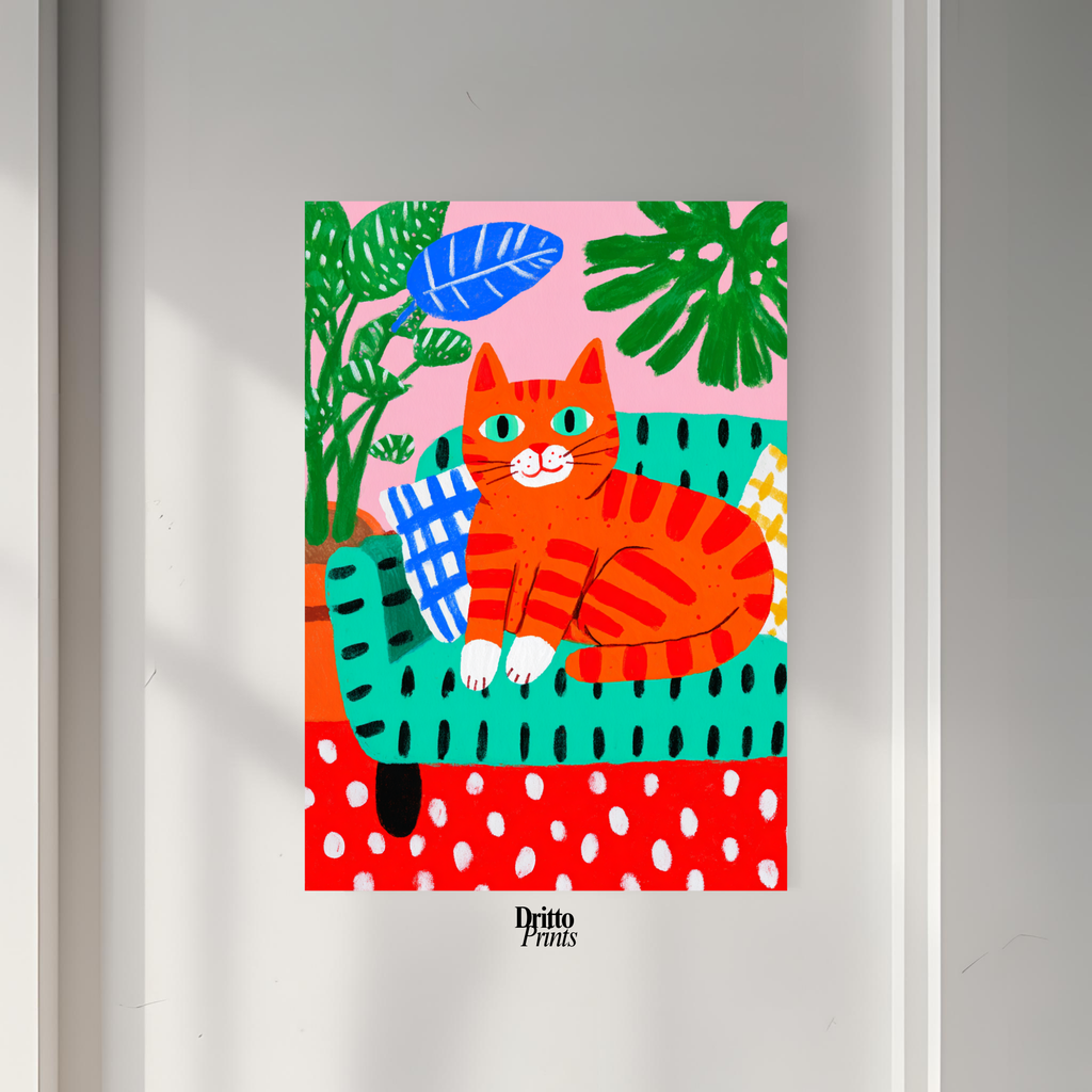 (PD39) Silly Orange Cat Caught in the Act - Poster