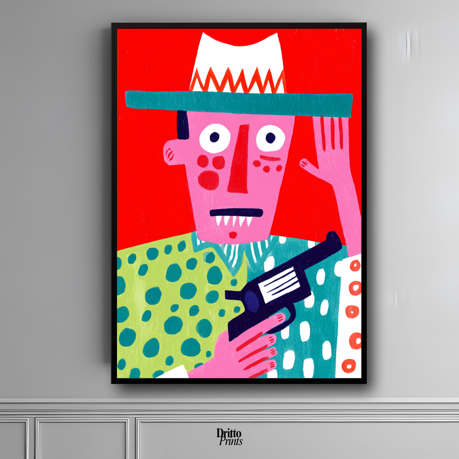 (FD43) Zombie Sheriff - Framed matte paper poster