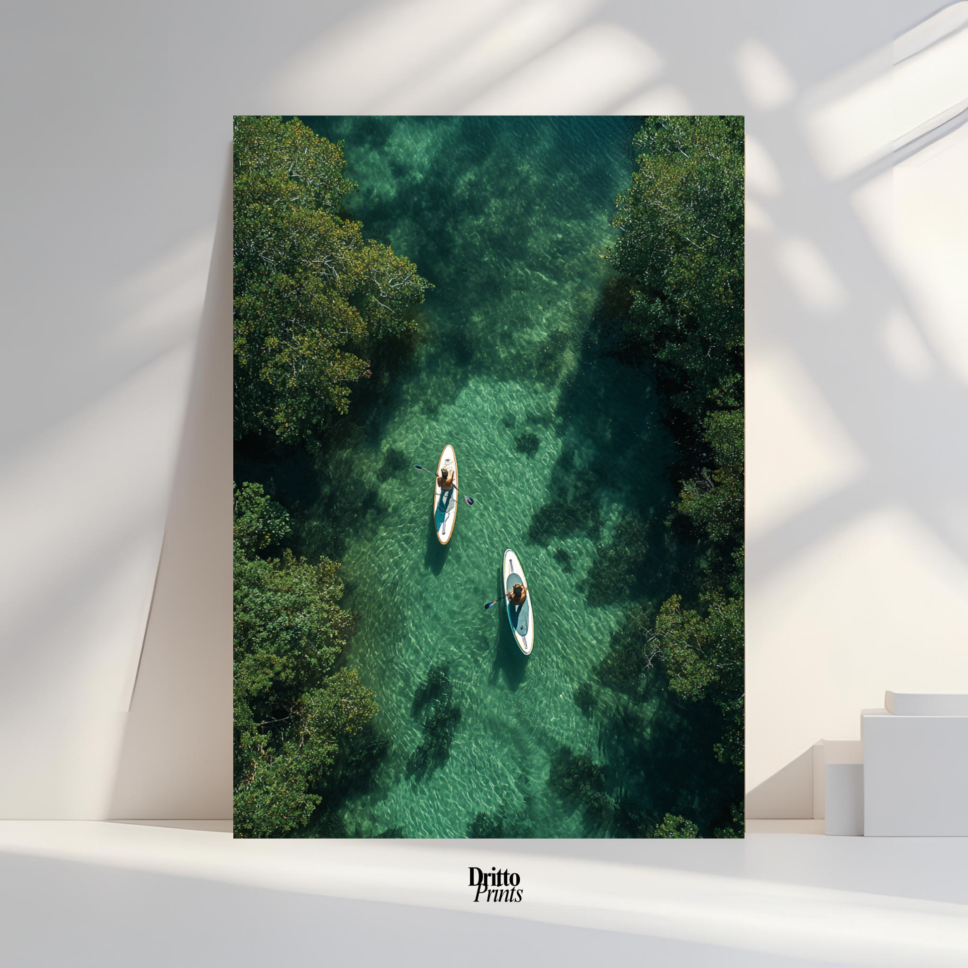 (PD25) Paddleboard Serenity – Florida from Above Poster