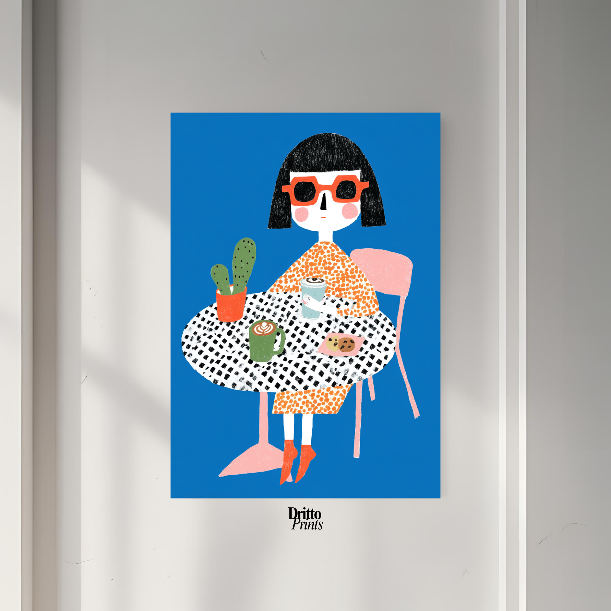 (PD42) Woman At Cafe - Poster