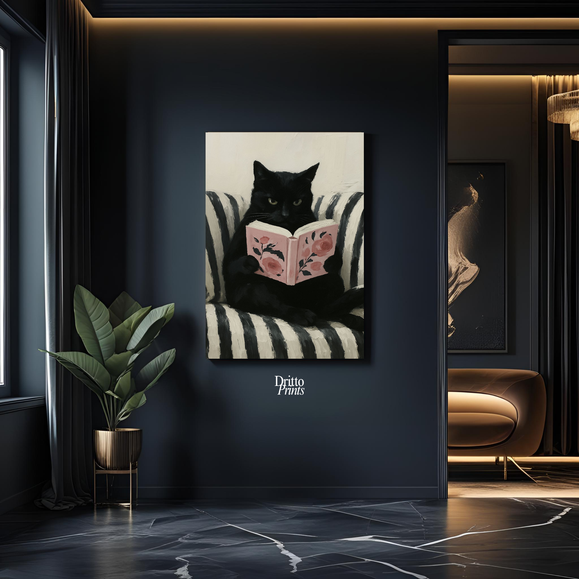 (PD4) The Cat Who Read in Stripes - Poster