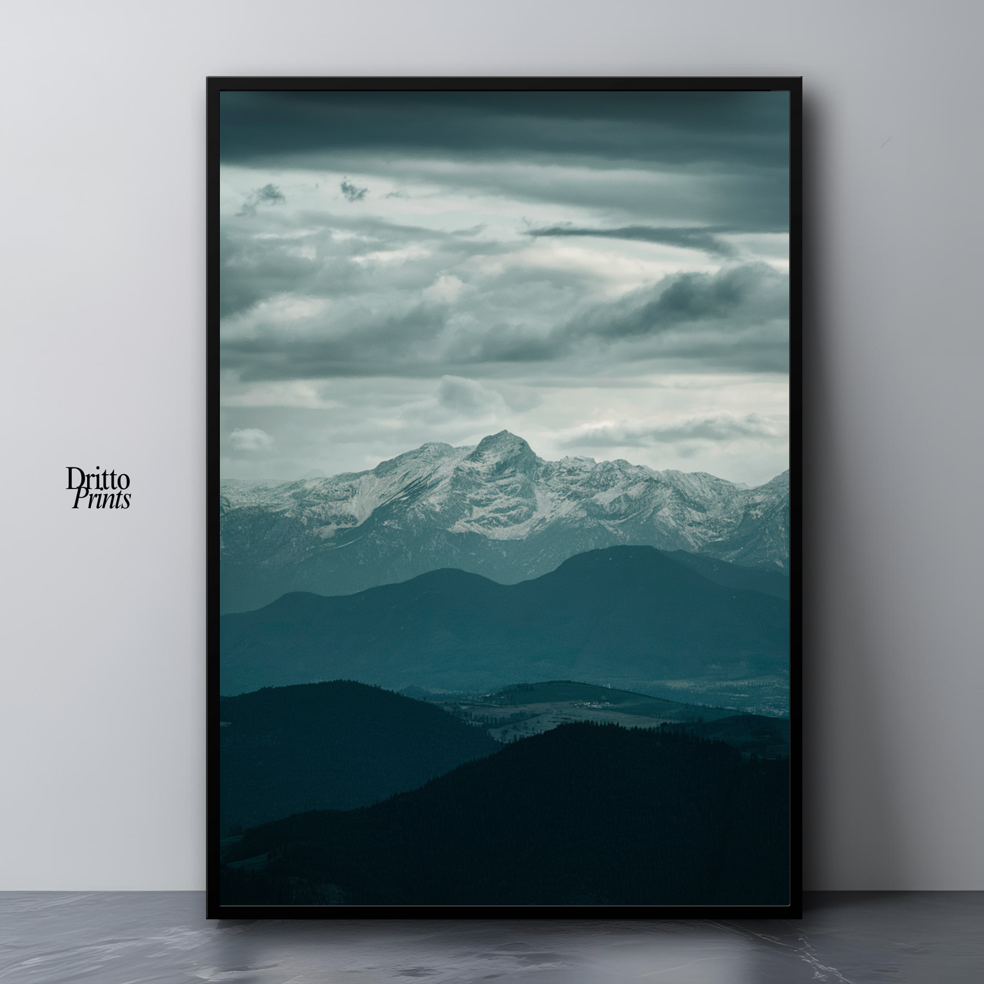 (FD24) Veil of Mountains - Framed matte paper poster