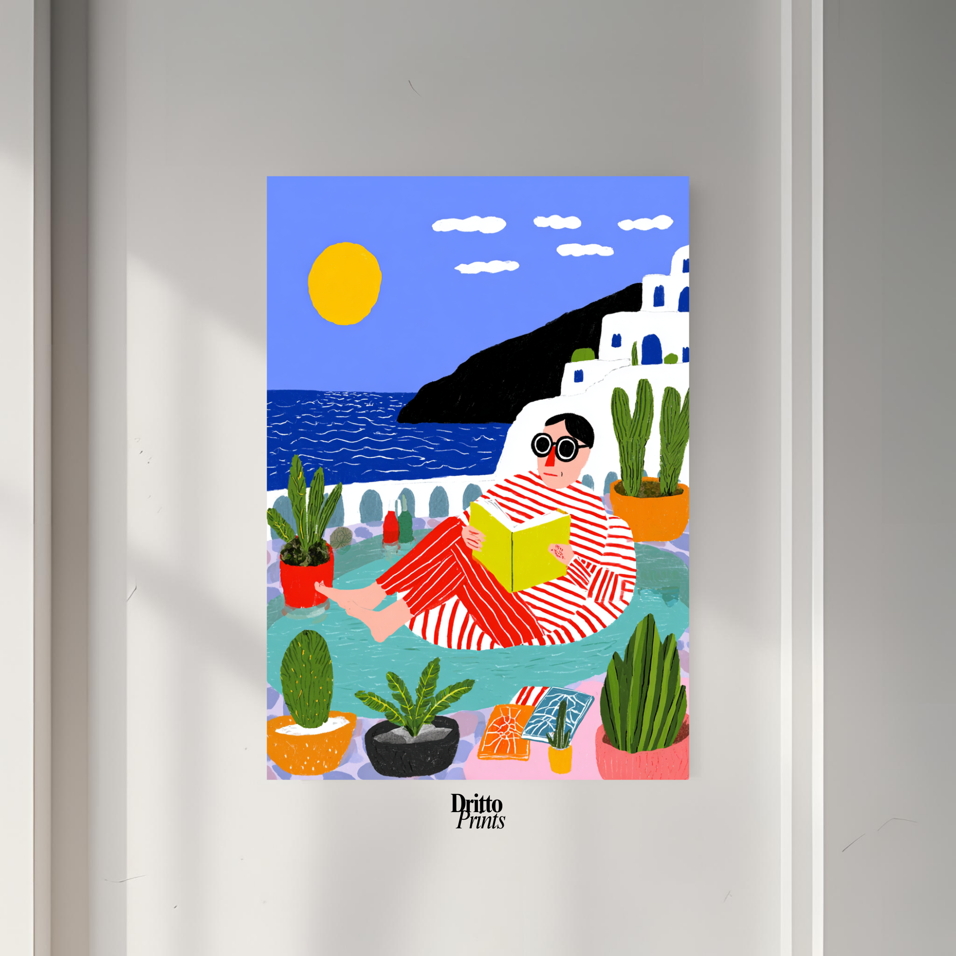(PD38) Morning Glow at the Villa – 1980s Poolside Poster