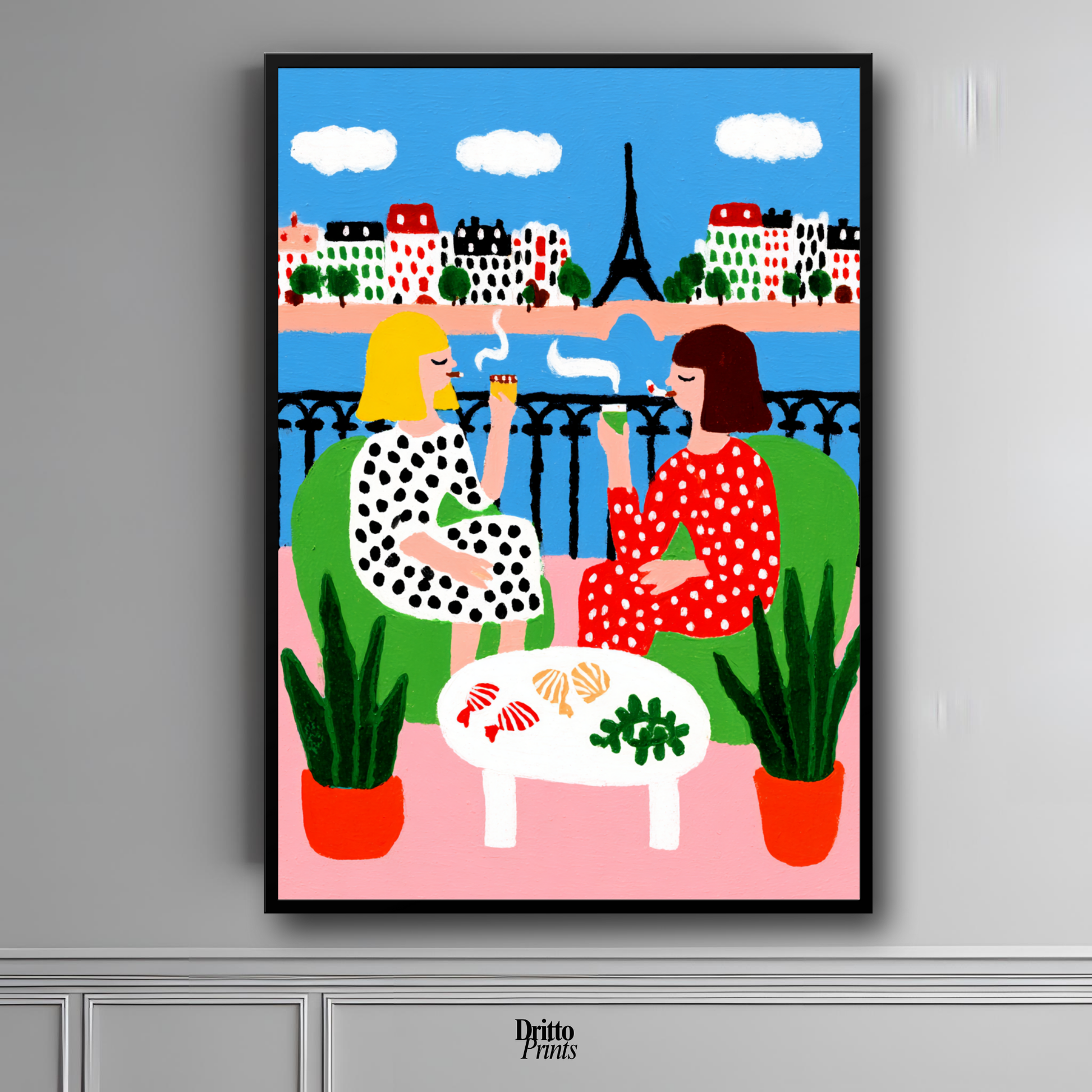 (FD36) Balcony Moments in Paris – Matisse Style Framed Matte Paper Poster