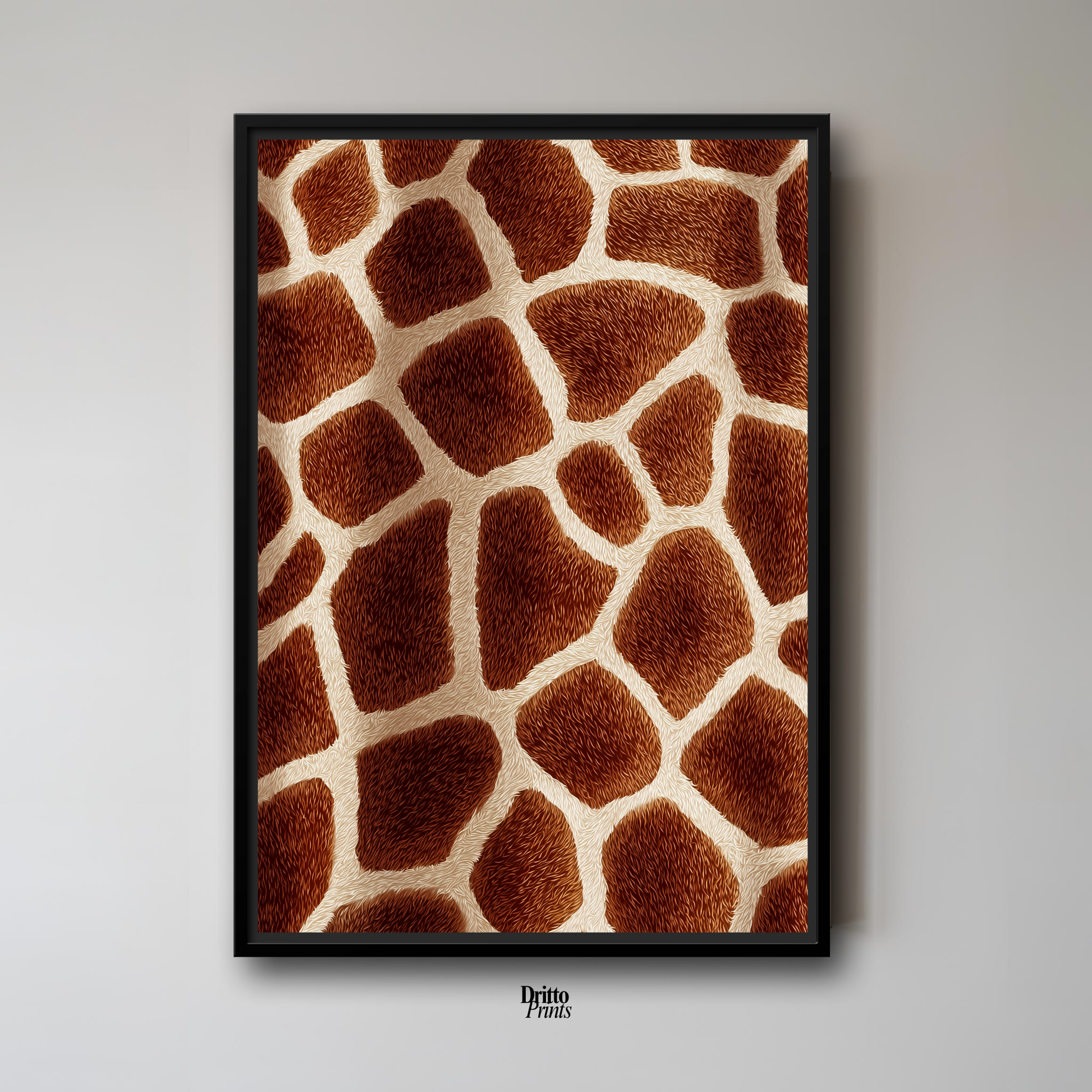 (CF7) Giraffe Stripes Skin Pattern - Framed canvas