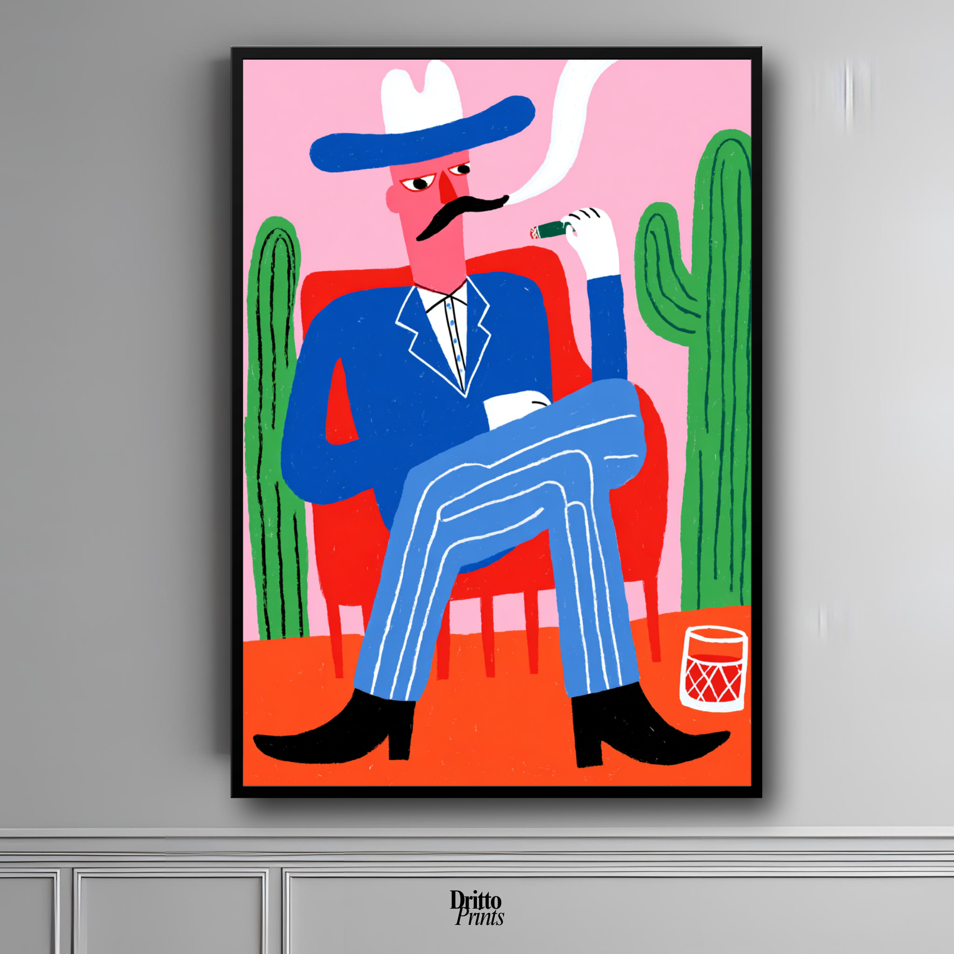 (FD41) Blood in the Glass – Gothic Gunslinger Framed matte paper poster