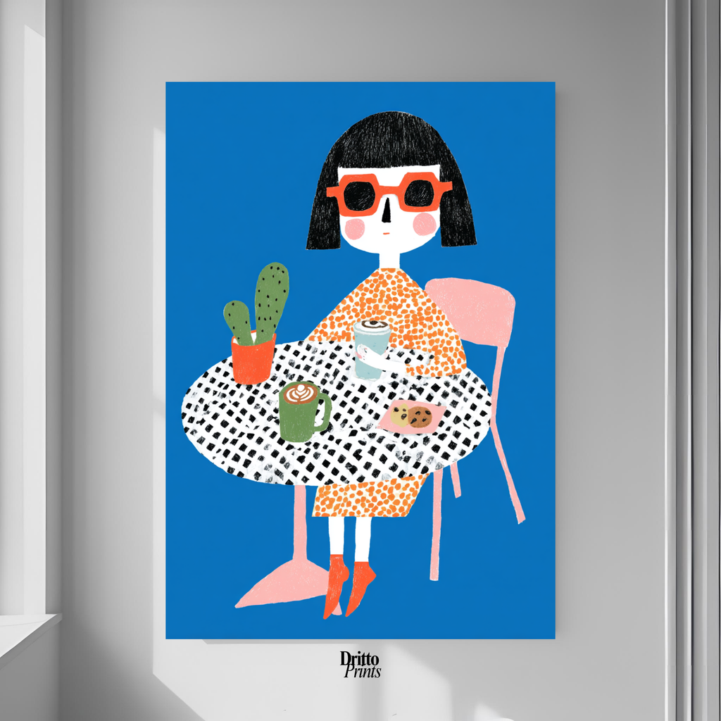 (PD42) Woman At Cafe - Poster