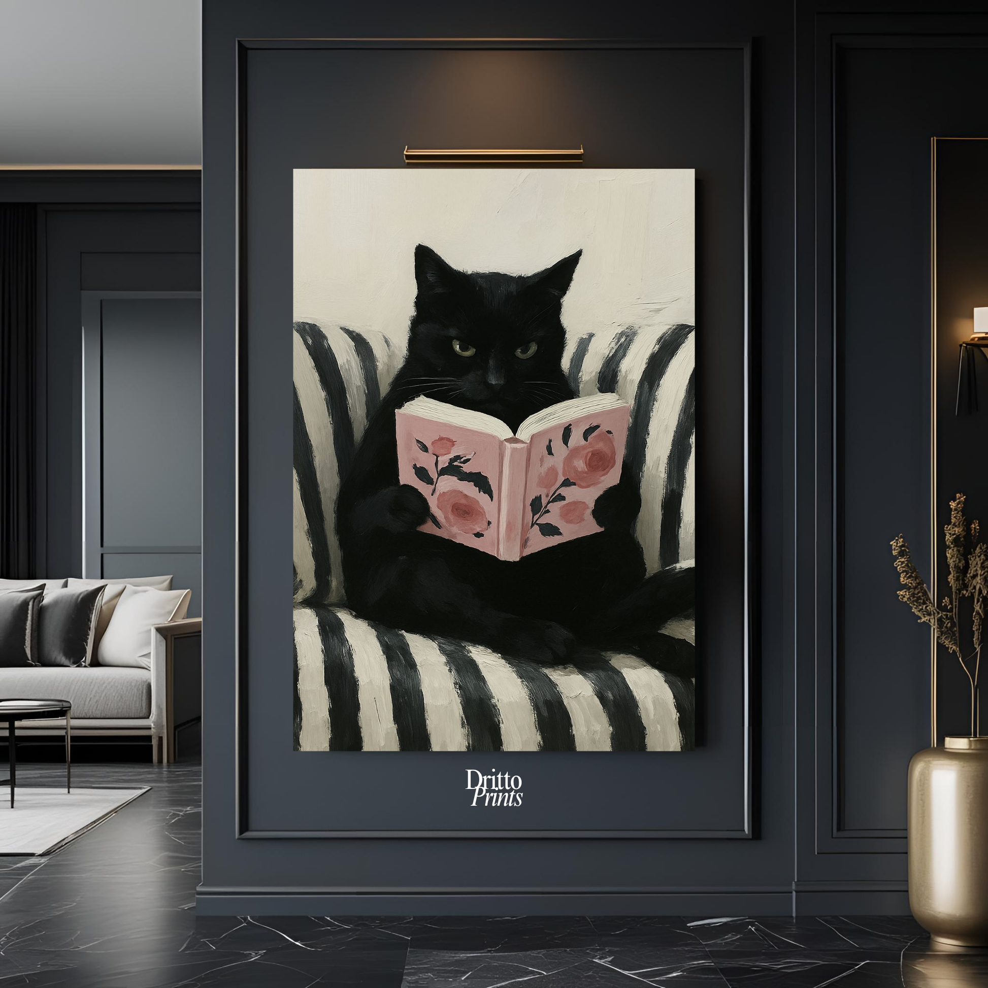 (PD4) The Cat Who Read in Stripes - Poster