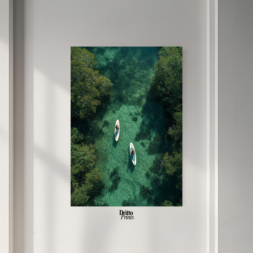 (PD25) Paddleboard Serenity – Florida from Above Poster